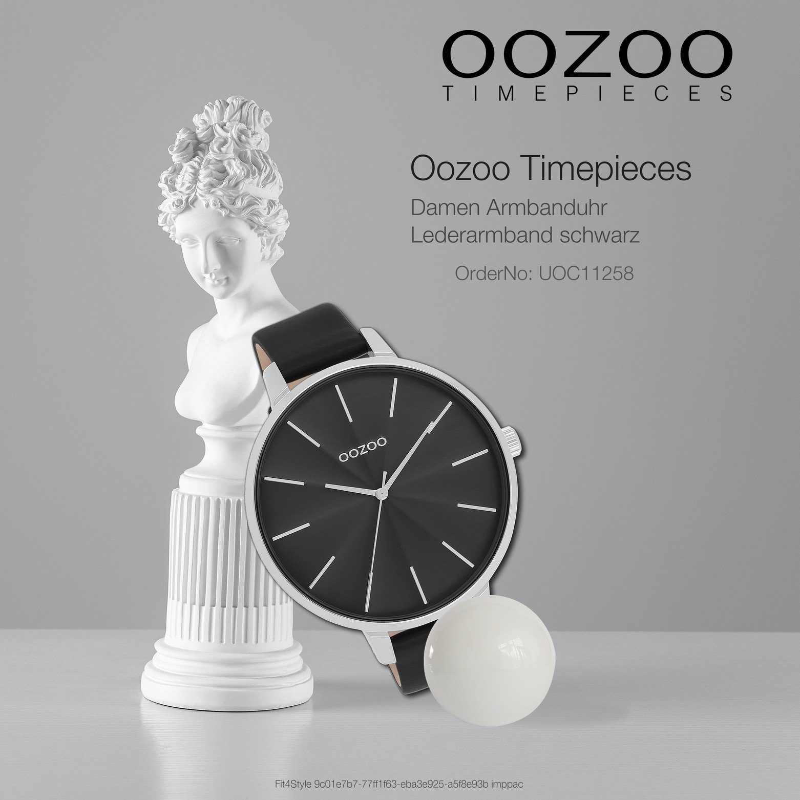 OOZOO Quarzuhr Oozoo Damen Armbanduhr Timepieces Analog, (Analoguhr), Damenuhr rund, extra groß (ca. 48mm) Lederarmband, Fashion-Style