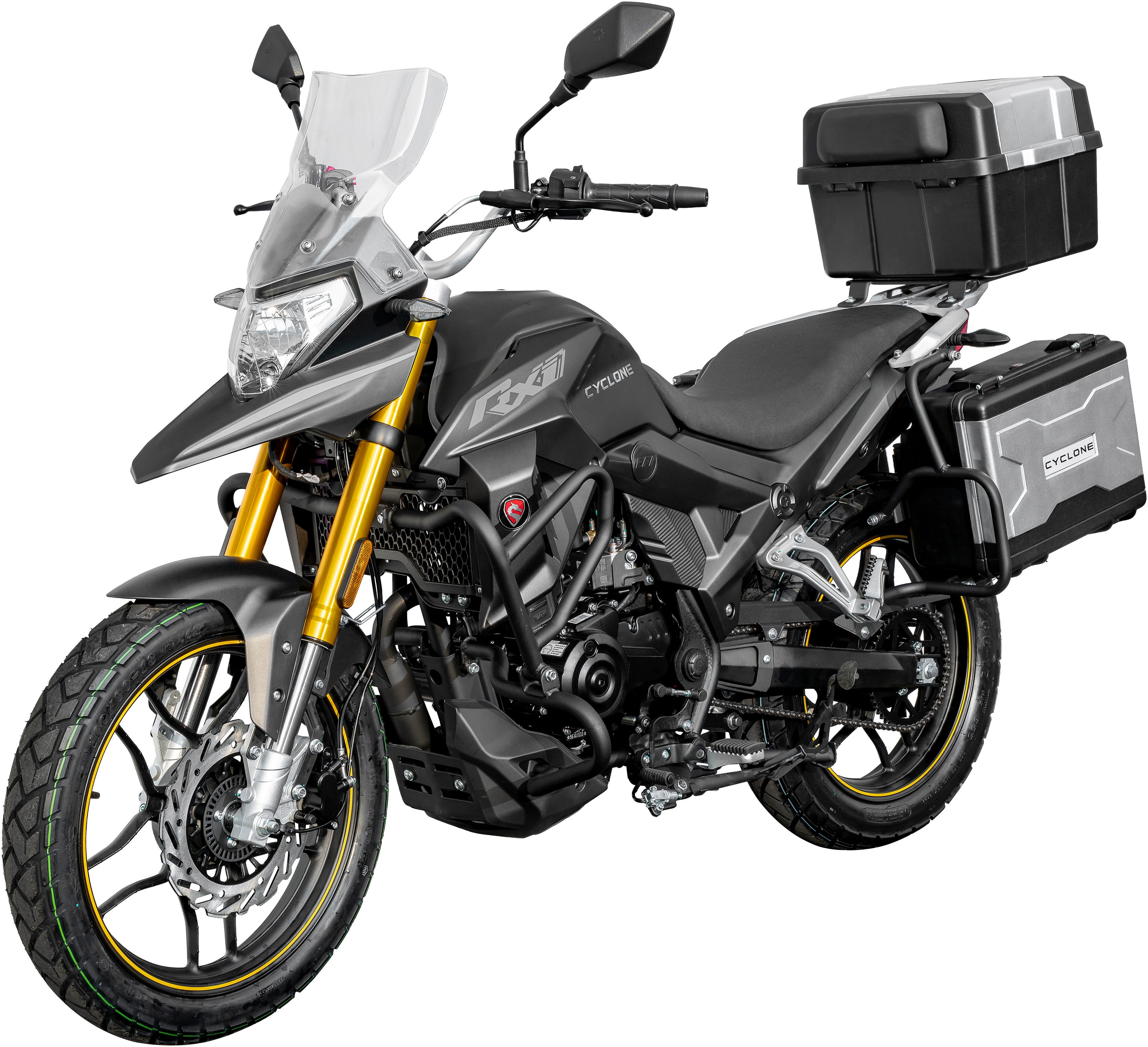 Cyclone Motorrad RX1 Pro, 125, E5+, Adventure, 124 ccm, 99 km/h, Euro 5+, 11 kW, 15 PS, ABS, 125er Adventure, digitales Cockpit