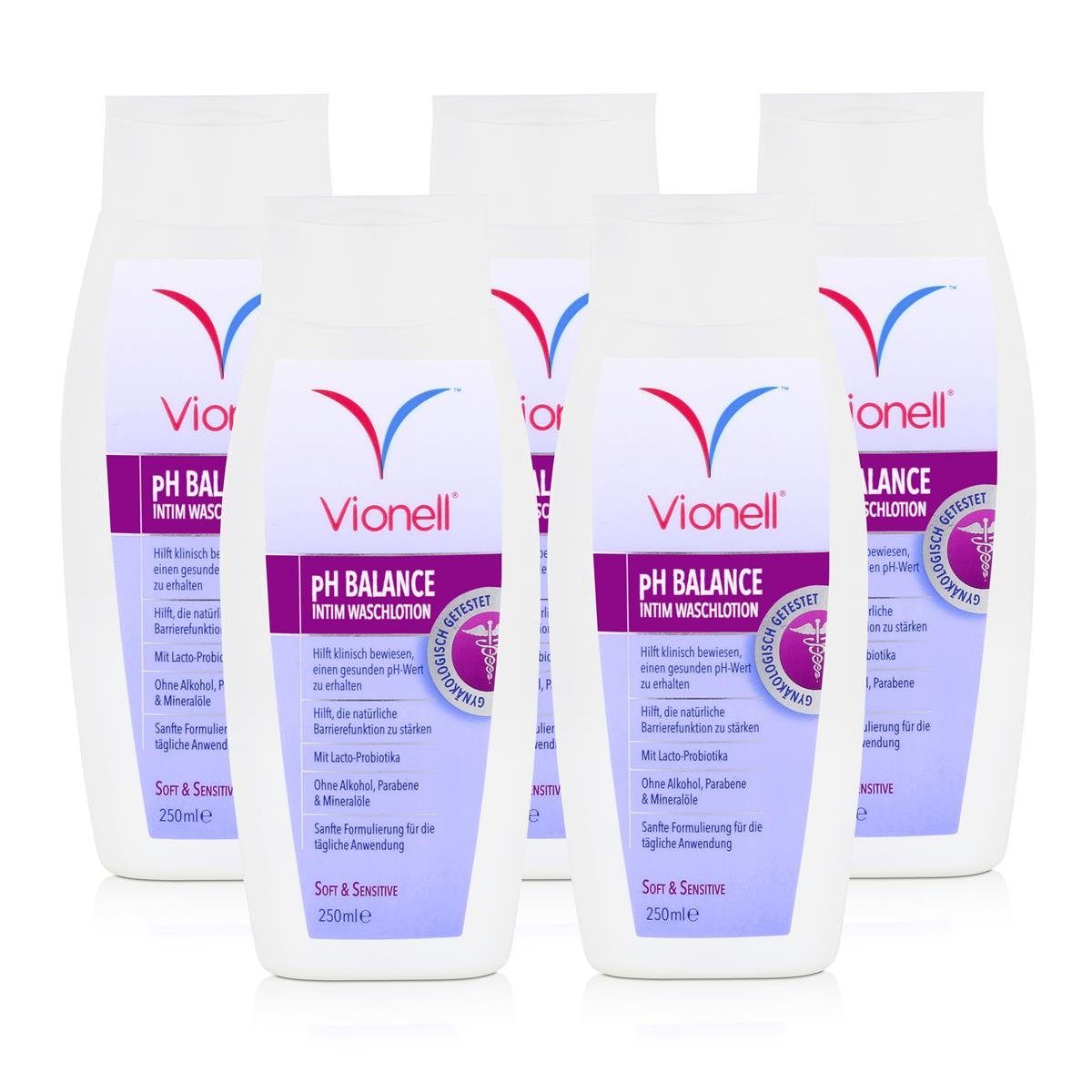 Vionell Duschcreme Vionell Intim Waschlotion pH Balance Soft & Sensitive 250ml (5er Pack)