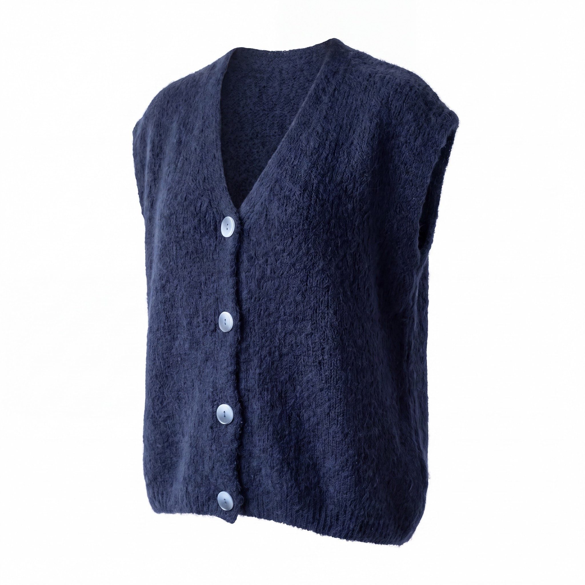 OriginalYou Strickweste Kurzweste Damen Flauschige Oversize-Weste V-Ausschnitt Oversize Look, geeignet für die Größe 38/42