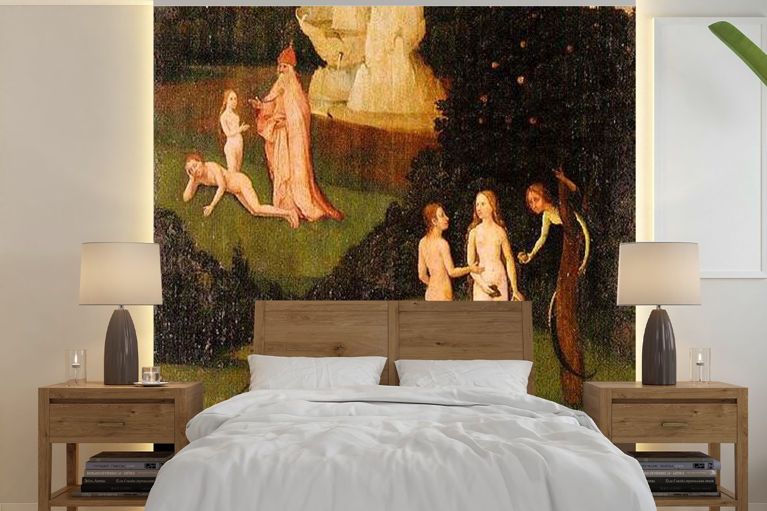 MuchoWow Fototapete Heuwaage linker Flügel des Triptychons - Gemälde von Hieronymus Bosch, Matt, bedruckt, (5 St), Vinyl Tapete für Wohnzimmer oder Schlafzimmer, Wandtapete