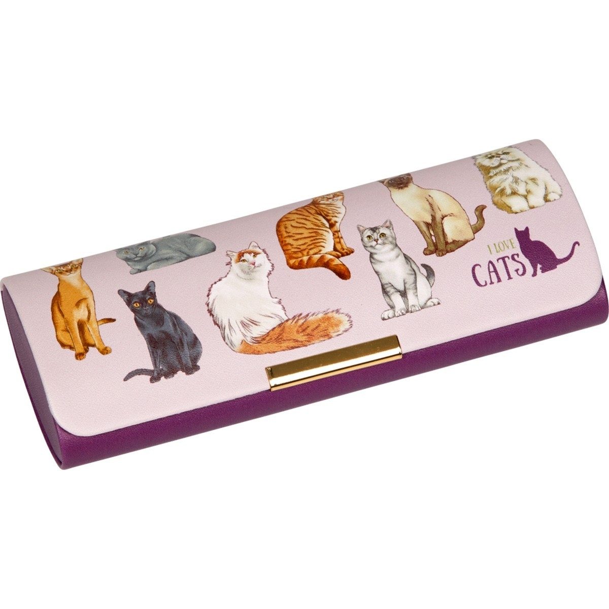 COPPENRATH DIE SPIEGELBURG Brillenetui Brillenhülle Katze mit Putztuch, Hartschale, Schnappverschluss