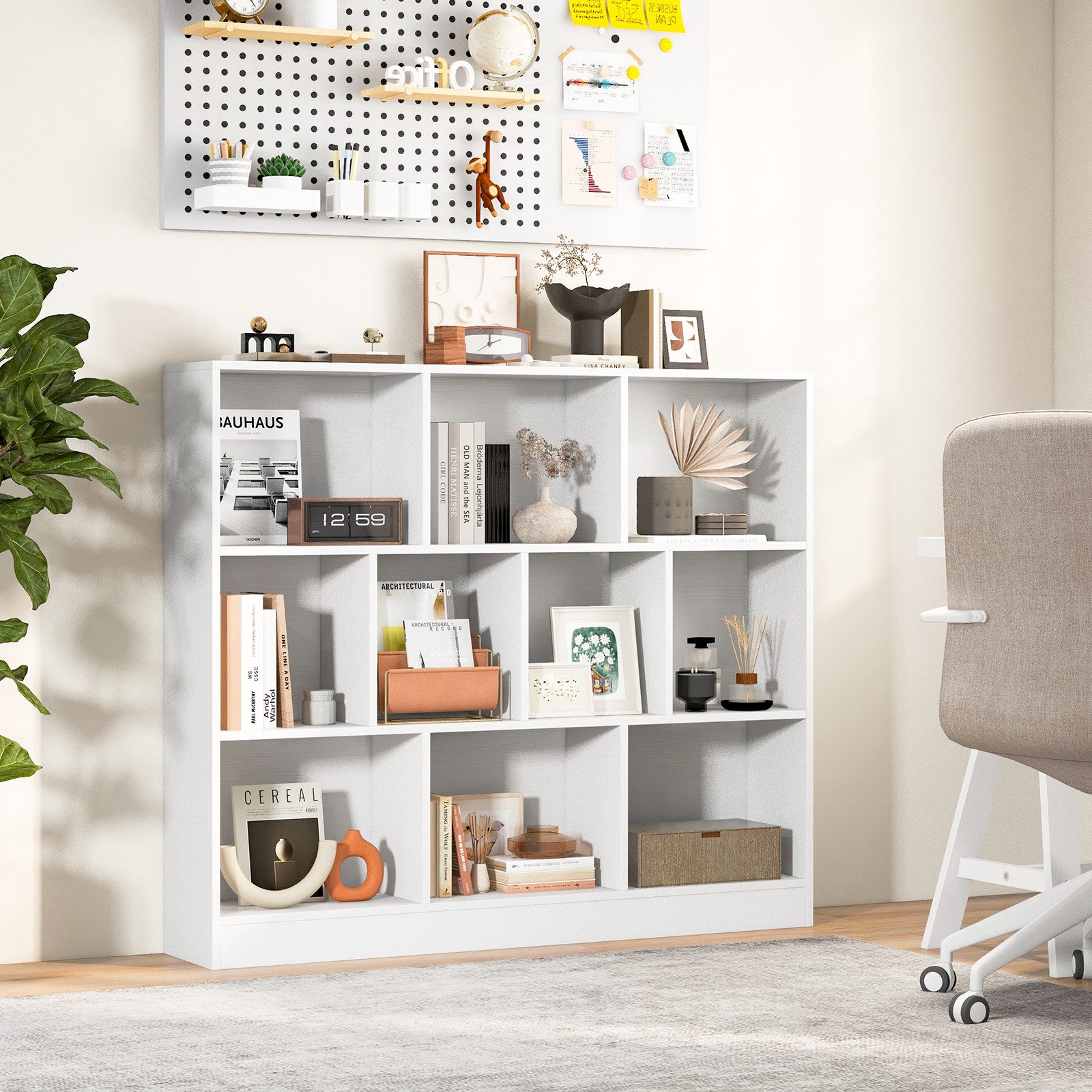 COSTWAY Bücherregal, Ebenen, mit 10 Fächern, bis 70kg, 120x24x104cm günstig online kaufen