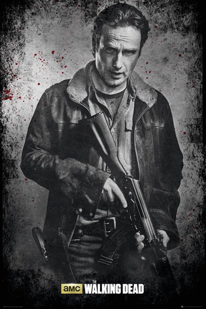 Poster Walking Dead - Poster - Rick Black and White