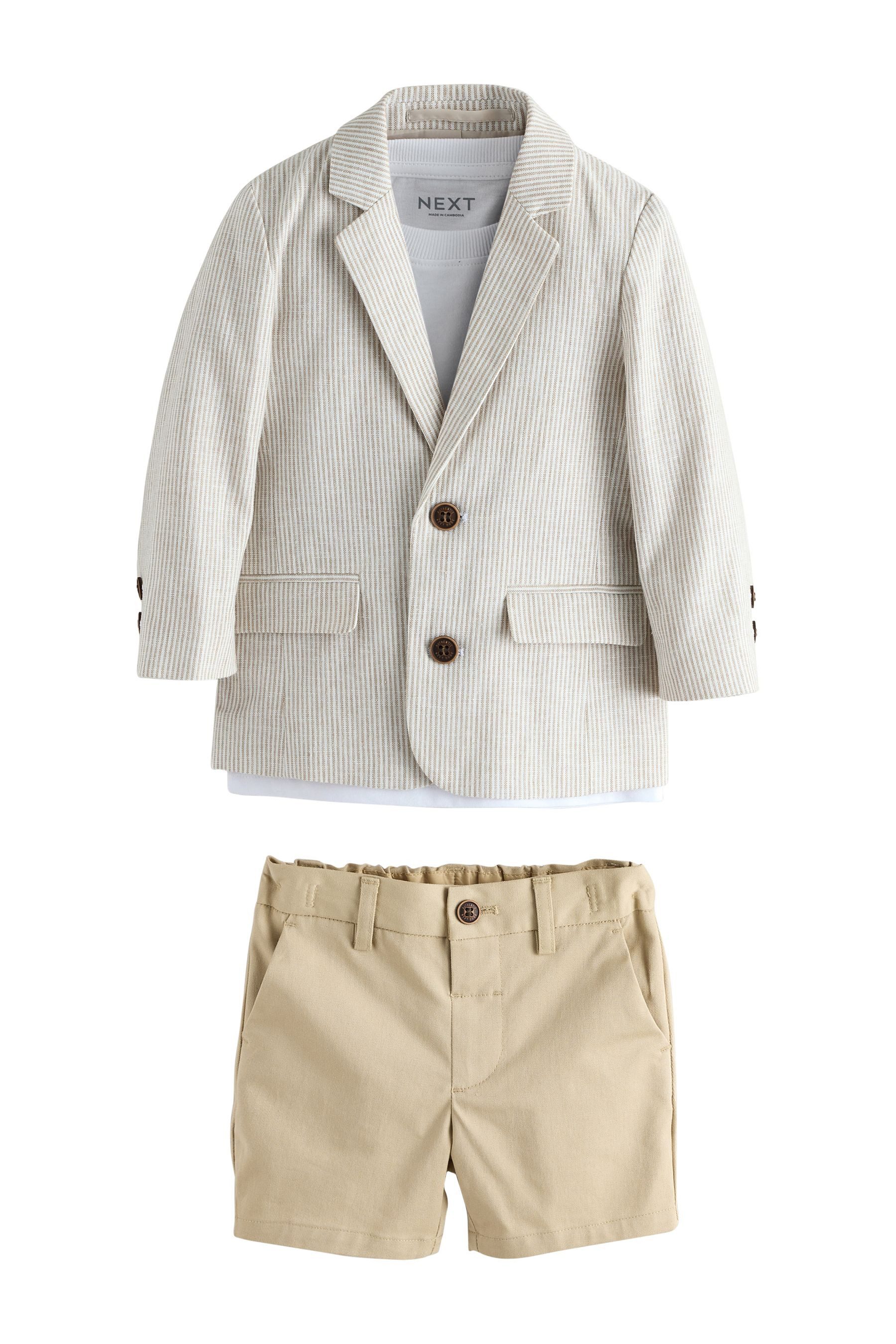 Next Shirt, Hose & Jäckchen Sakko, T-Shirt & Shorts im Set (3-tlg)