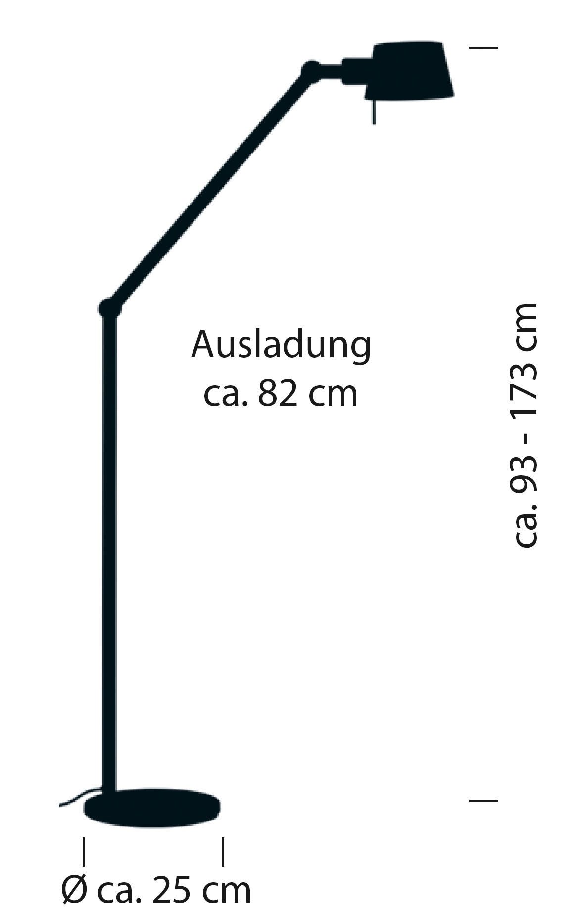 HELL höllisch gutes Licht Stehlampe MEDO, ohne Leuchtmittel, Fusstrittschalter, In der Höhe einstellbar – Bild 5 von 5