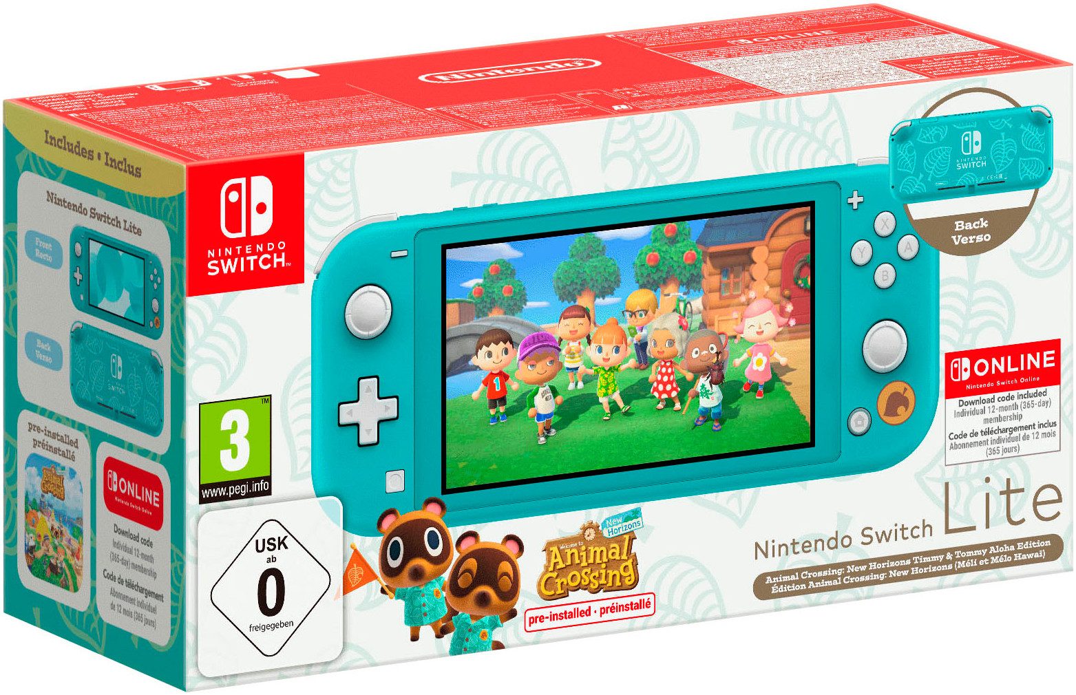 Lite Türkis inkl. Animal Crossing + 12 Monate NSO