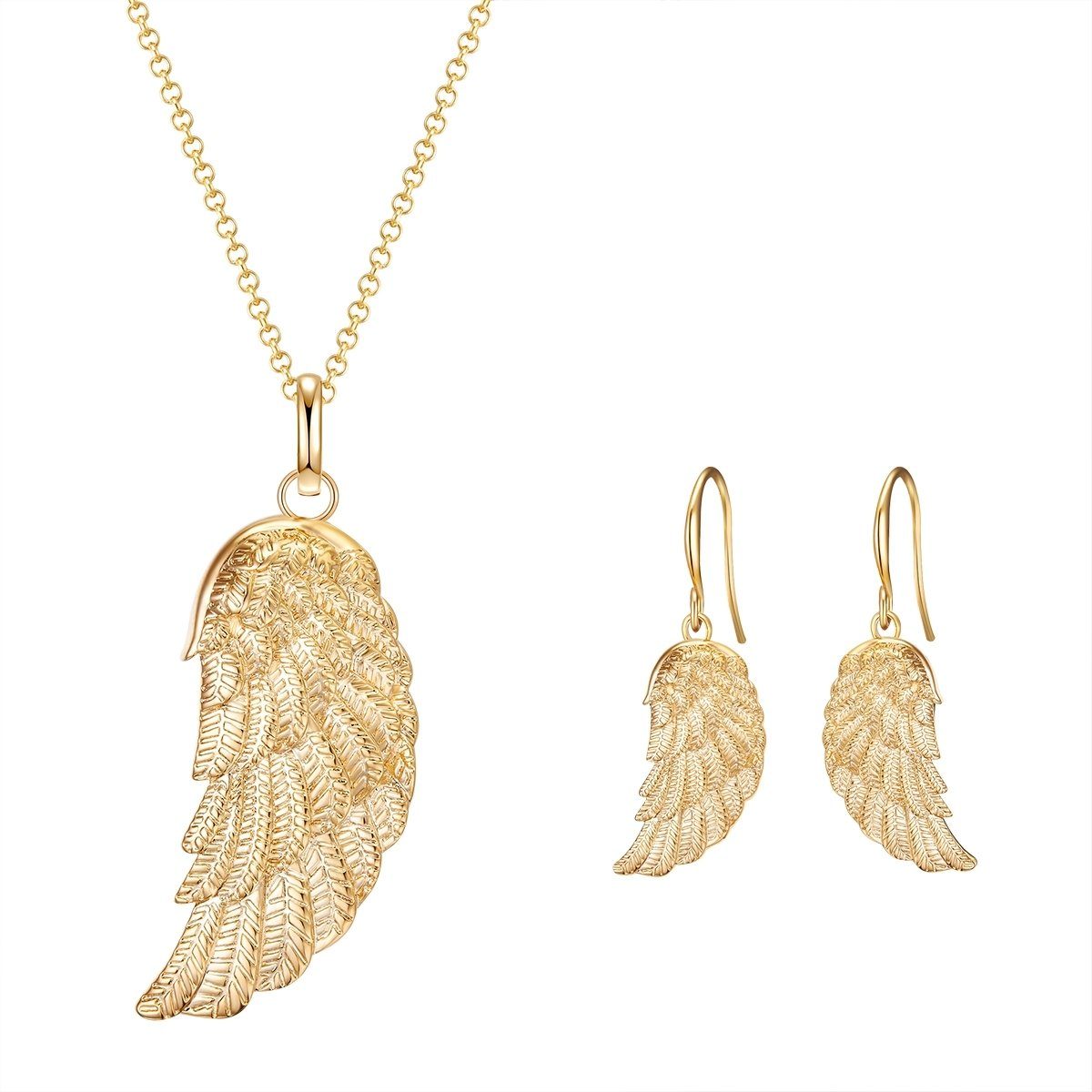 Rafaela Donata Schmuckset Engelsflügel gelbgold (3-tlg), günstig online kaufen
