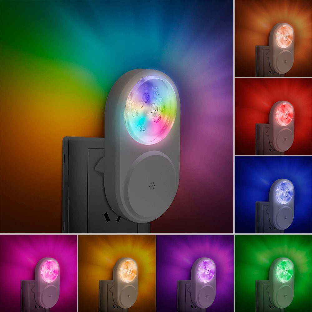 MDHAND zwei RGB-Nachtlicht, LED Lichtempfindliches farbiges Stück LED integriert, Packung mit fest Nachtlicht