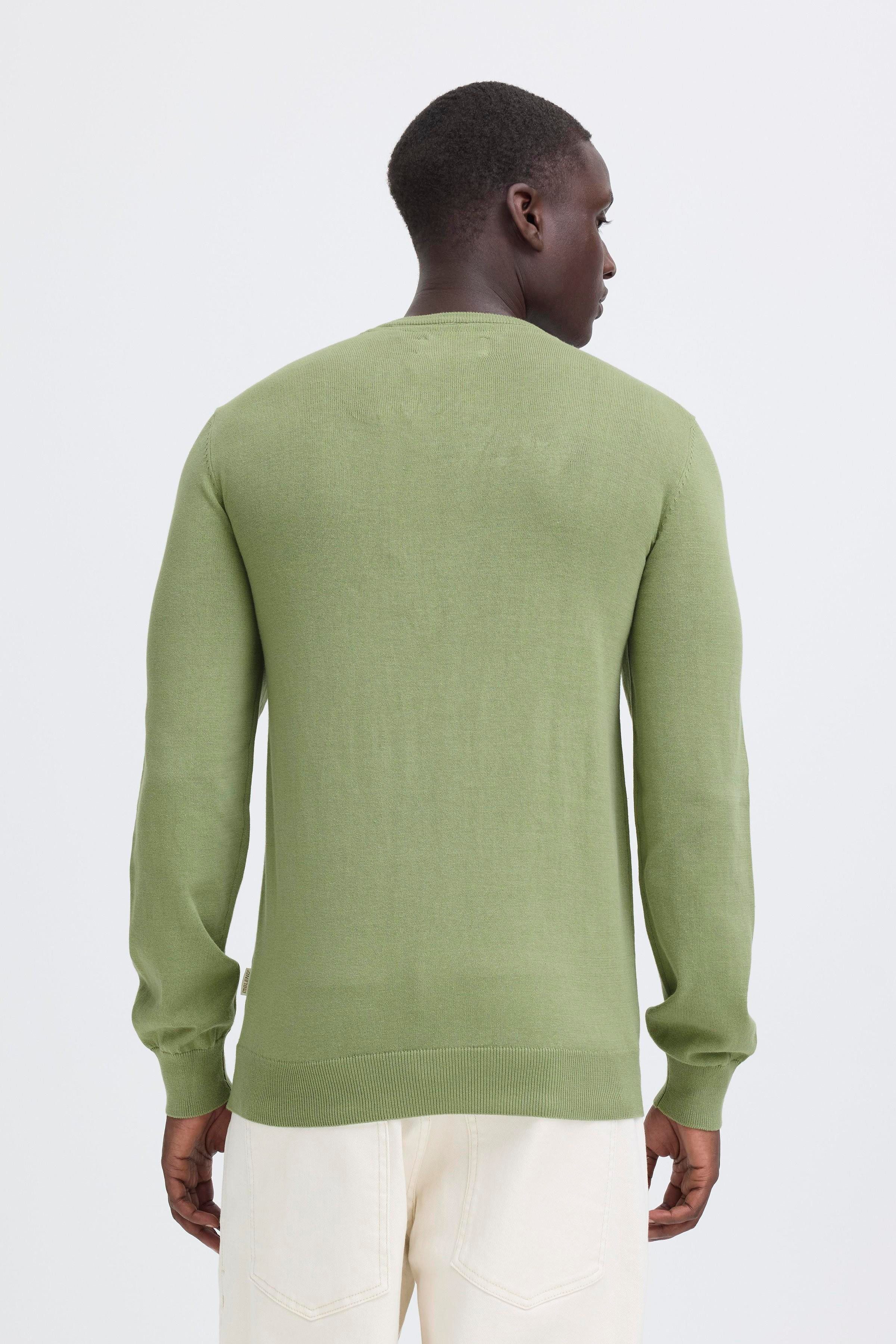 Blend Strickpullover BHBRAY CREW KNIT mit Rundhalsausschnitt, aus Baumwolle, Regular Fit, Langarm, unifarben
