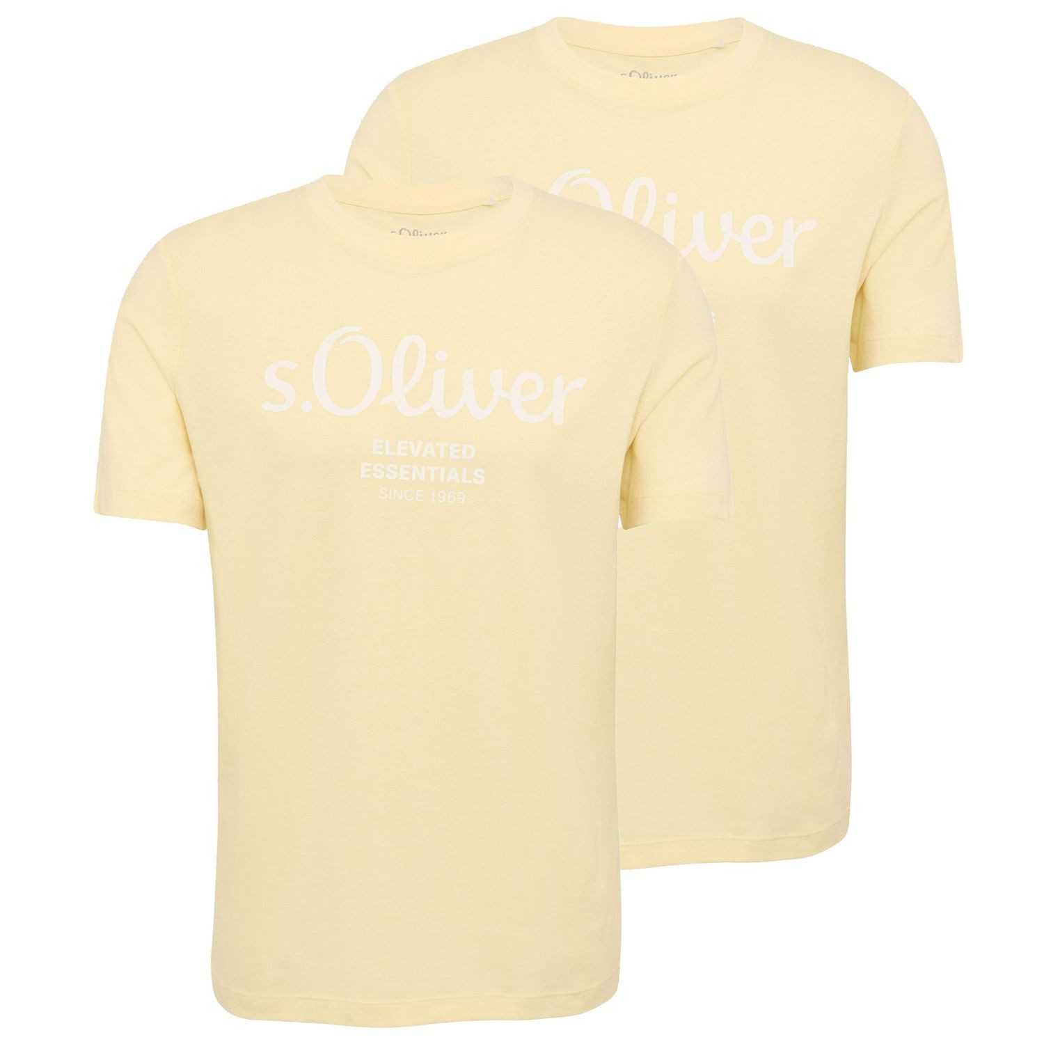 s.Oliver T-Shirt Casual (2-tlg) mit Rundhals-Ausschnitt, kurzarm, Logo-Aufd günstig online kaufen