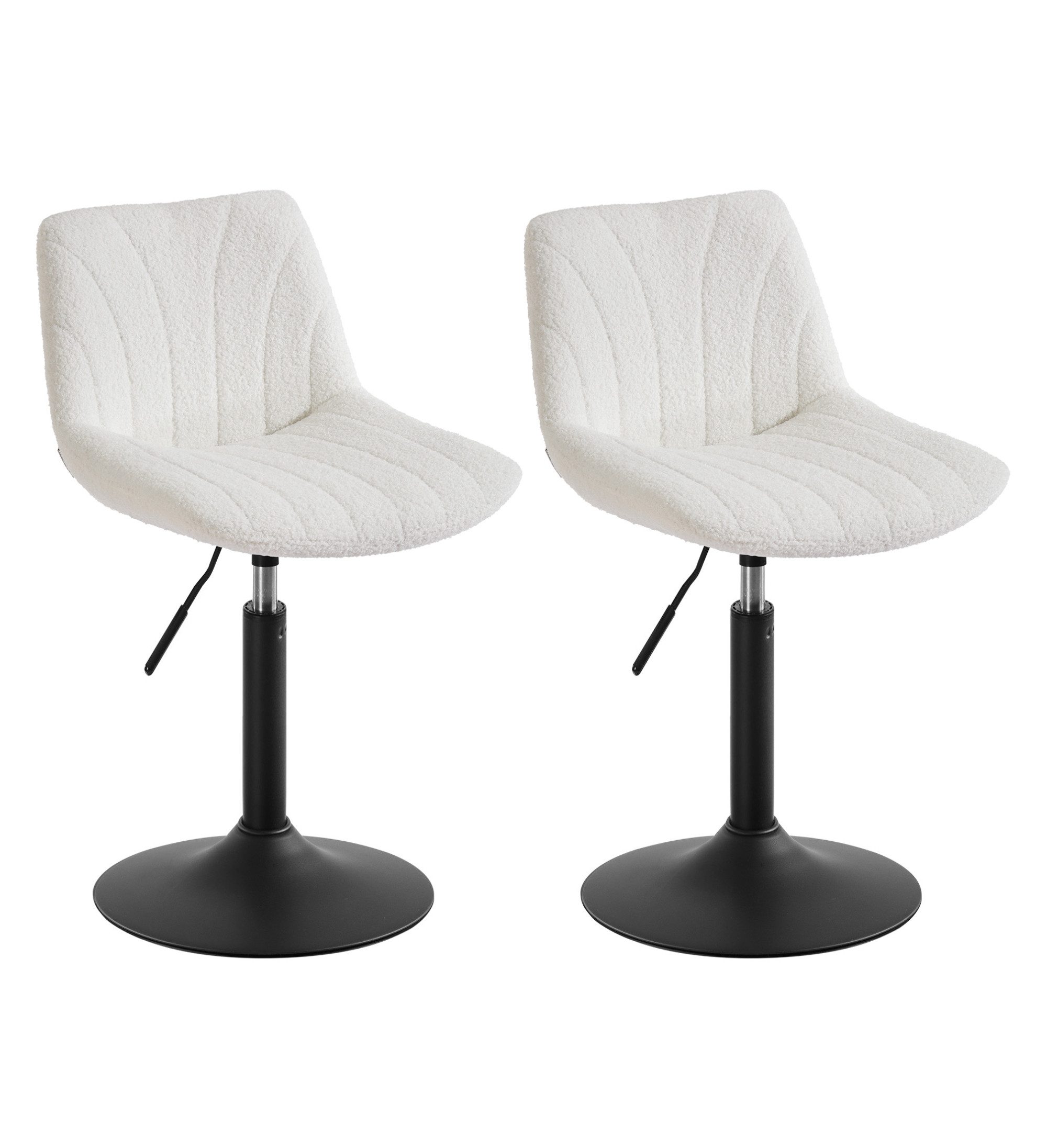 VASAGLE Barhocker Barstuhl, Küchenhocker, höhenverstellbar, um 360° drehbar (2 St., 2er Set), 46,5 x 43 x (65,5-77,5) cm (T x B x H), für Esszimmer, Küche