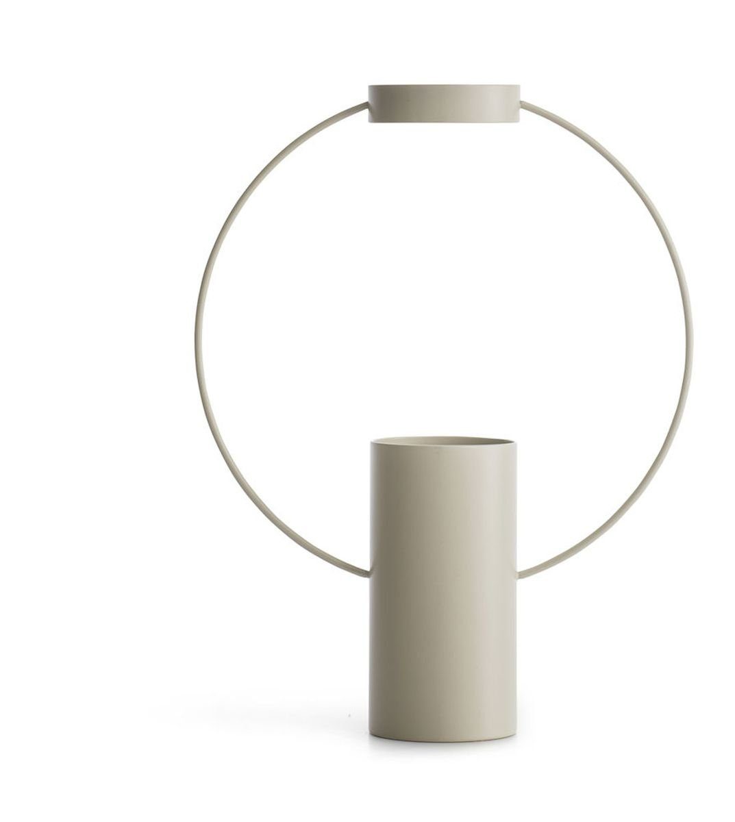Dekovase Metall Vase Tischvase 30 cm Beige Deko