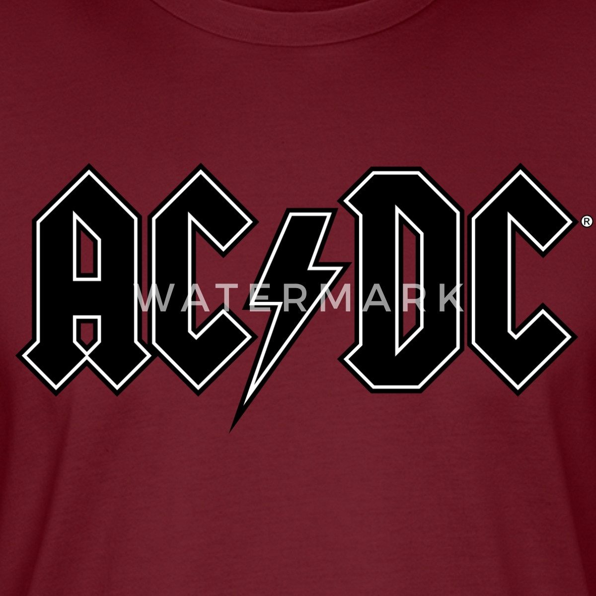 Spreadshirt T-Shirt AC/DC Schwarzes Logo Mit günstig online kaufen