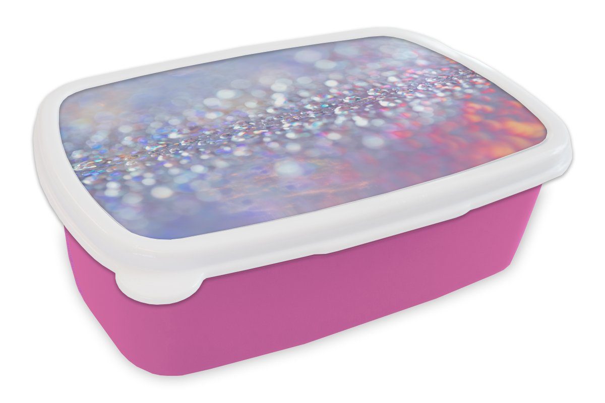 MuchoWow Lunchbox Wasser - Gestaltung - Abstrakt - Licht, Kunststoff, (2-tlg), Brotbox für Erwachsene, Brotdose Kinder, Snackbox, Mädchen, Kunststoff rosa