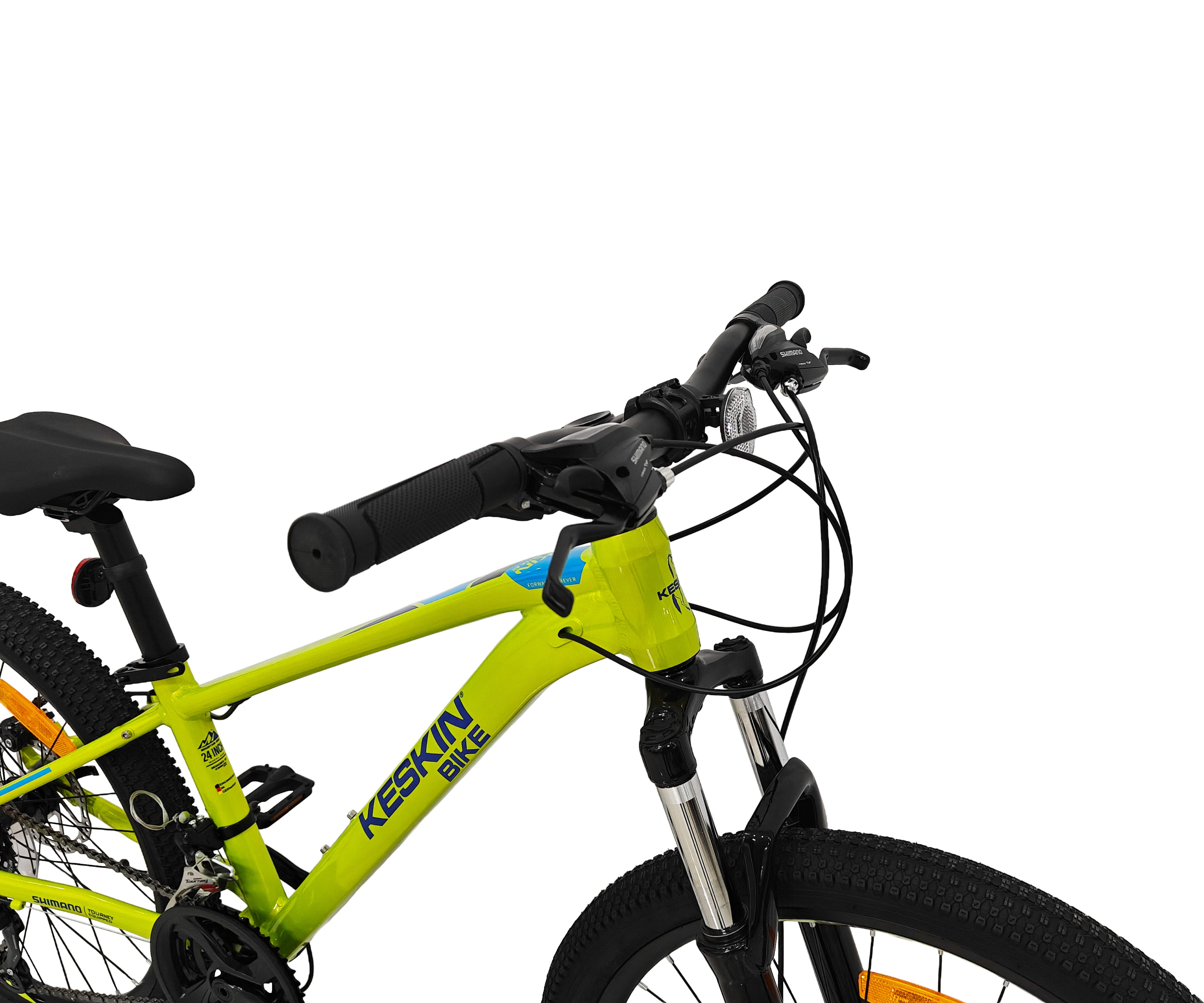 Keskin eBike Mountain Bike Keskin MTB1 – 24-inch Mountain Bike – lightweight aluminum frame, 21-speed Shimano RD-TY300/EF500 derailleur, derailleur gears, (aluminum frame, mechanical disc brakes), with 24" x 2.35" pneumatic tires, ideal for off-road and everyday use
