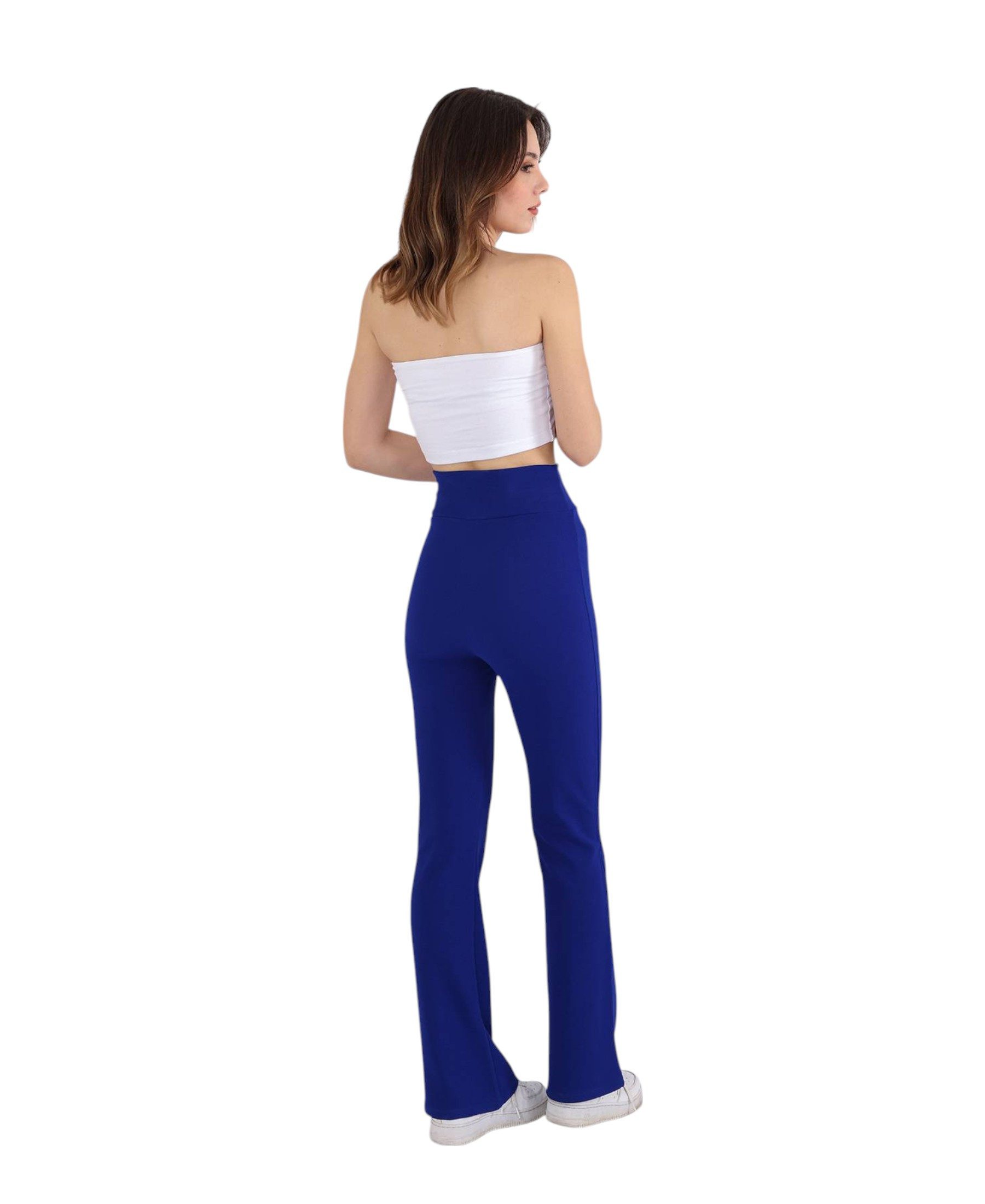 fashionshowcase Schlaghose Damen Scuba Hose High Waist elastisch für Yoga Freizeit & Abendmode Knitterfrei, Bequem & Figurbetont
