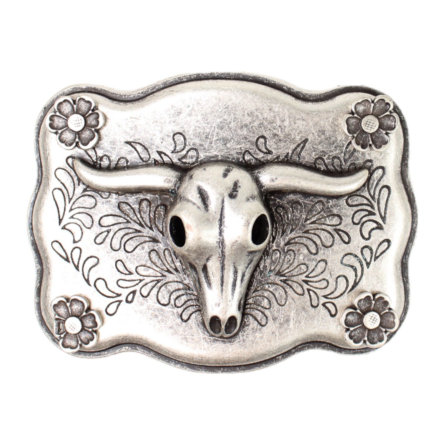 FRONHOFER Gürtelschnalle 18065 (1-St) Büffelkopf Gürtelschnalle 4 cm, Metall, Westernstil