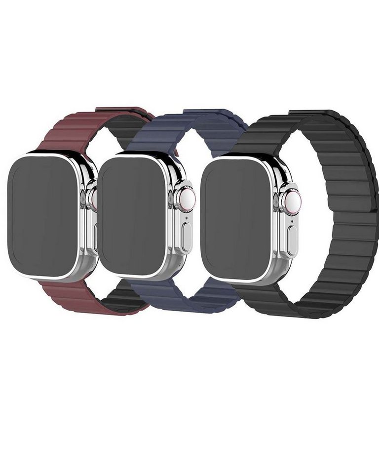 FIDDY Smartwatch-Armband Geeignet für Apple Watch 41/40/38, 42/44/45/49 mm,  Silikon-Uhrenarmband-Serie, Ersatz-Silikon-Uhrenarmband
