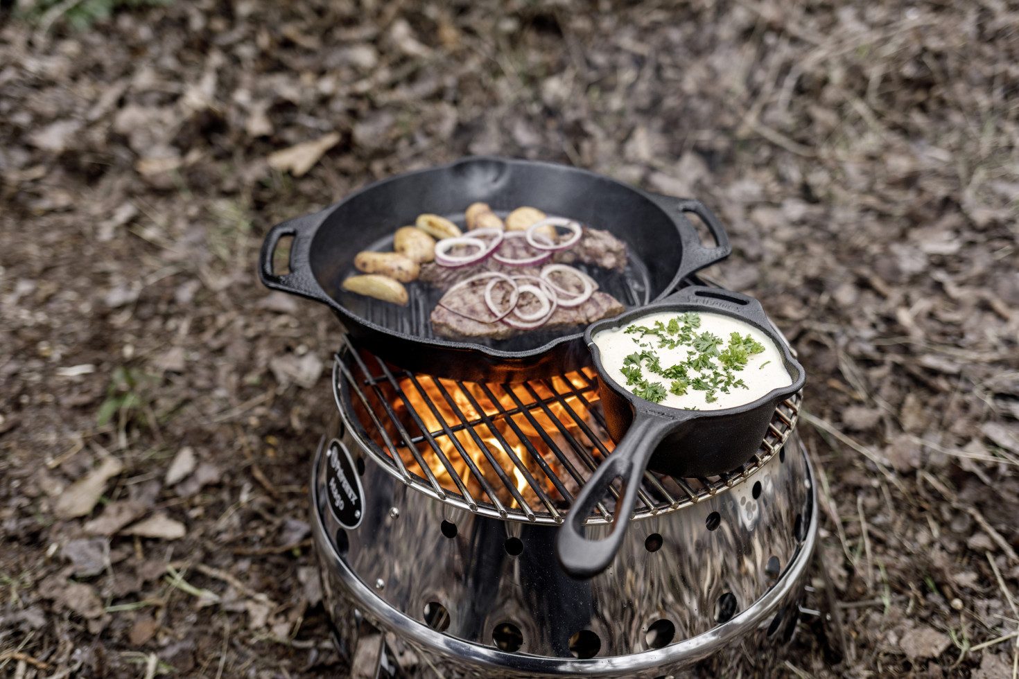 Petromax Grillpfanne Petromax Grillpfanne Gusseisen Ø 35 cm mit zwei