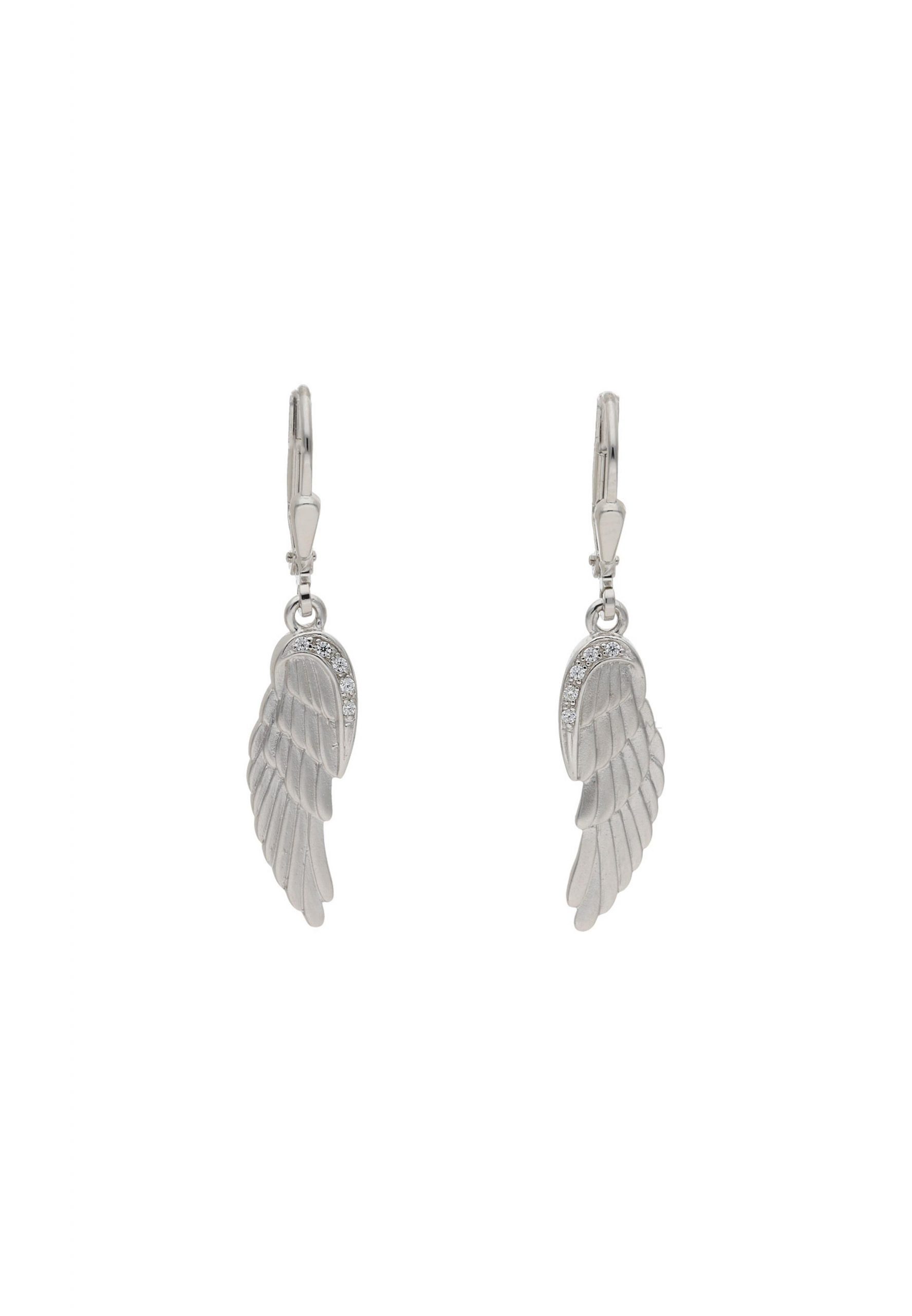 JuwelmaLux Paar Ohrhänger Ohrhänger Silber Flügel mit Zirkonia (2-tlg), Damen Ohrhänger Silber 925/000, inkl. Schmuckschachtel