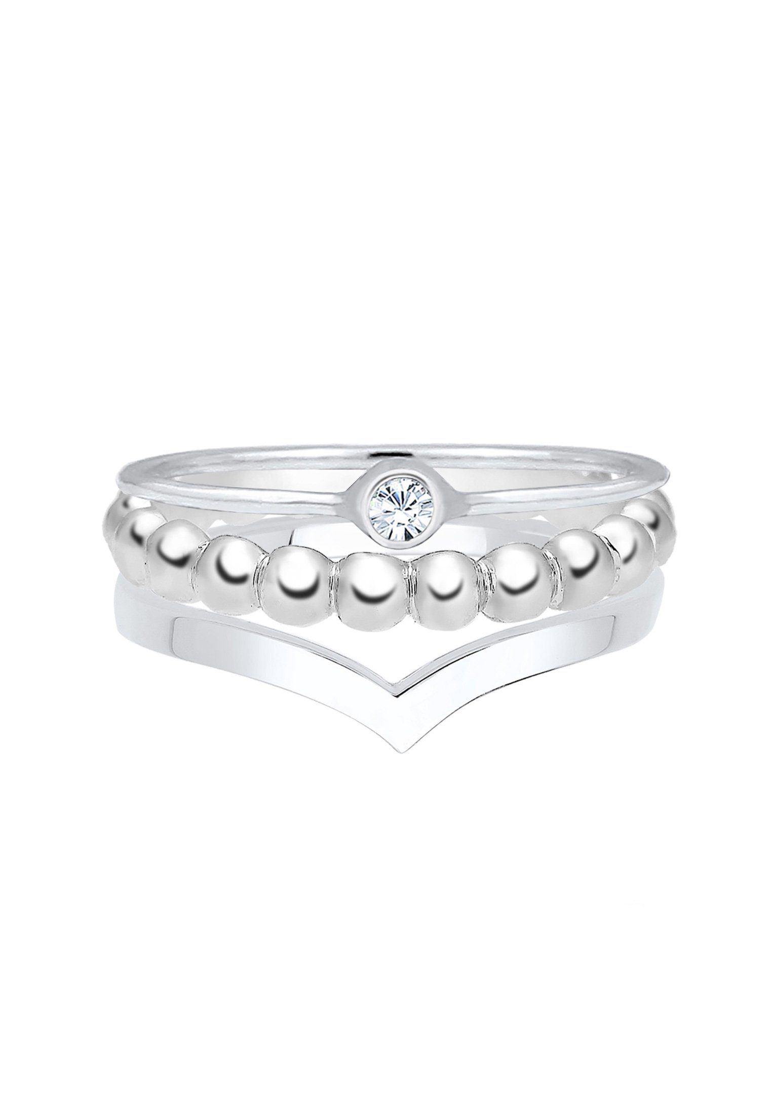 Elli Solitärring Glas Kristalle Weiß 925 günstig online kaufen
