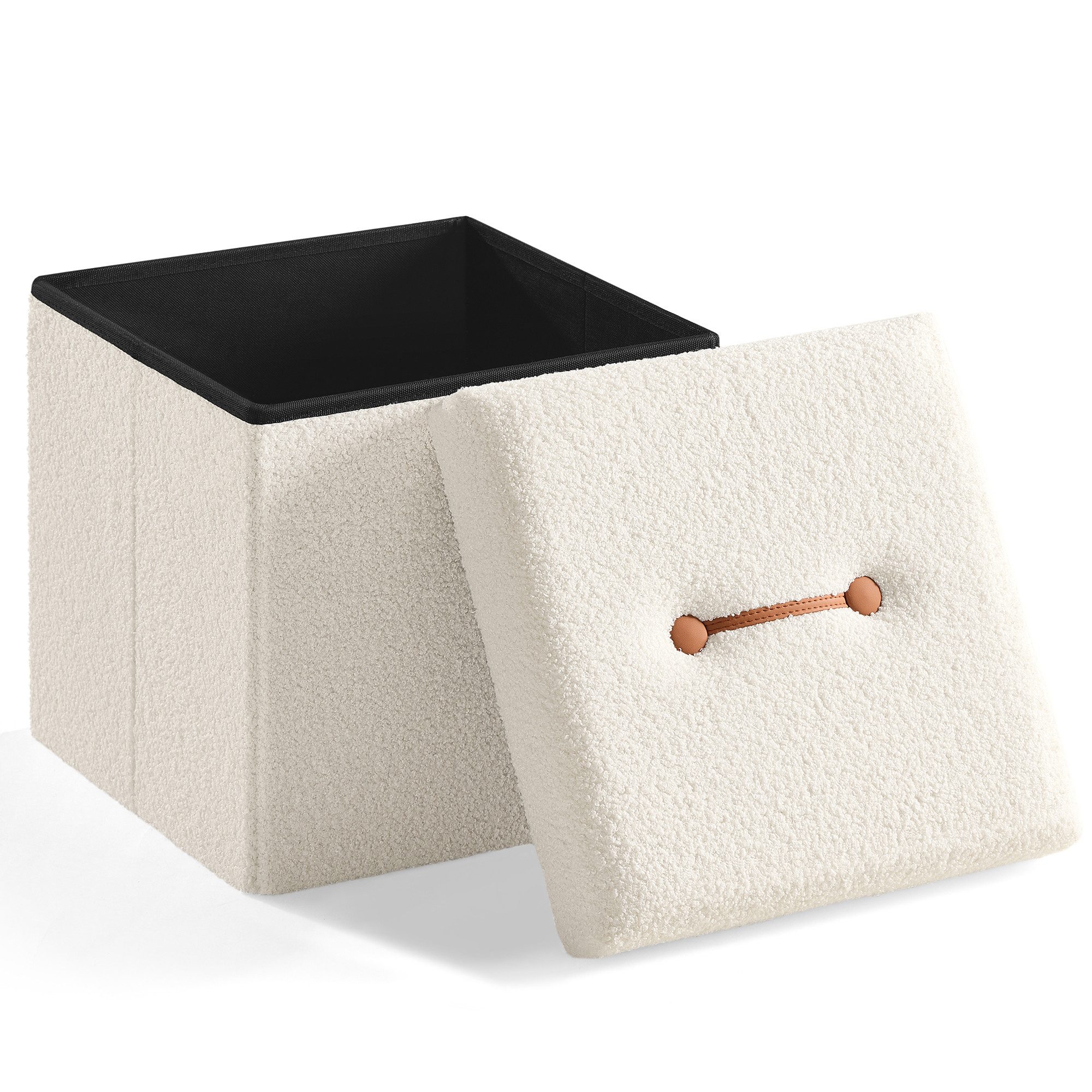 SONGMICS Sitzhocker, mit Stauraum, faltbarer Sitzhocker, 38 x 38 x 38 cm Au günstig online kaufen