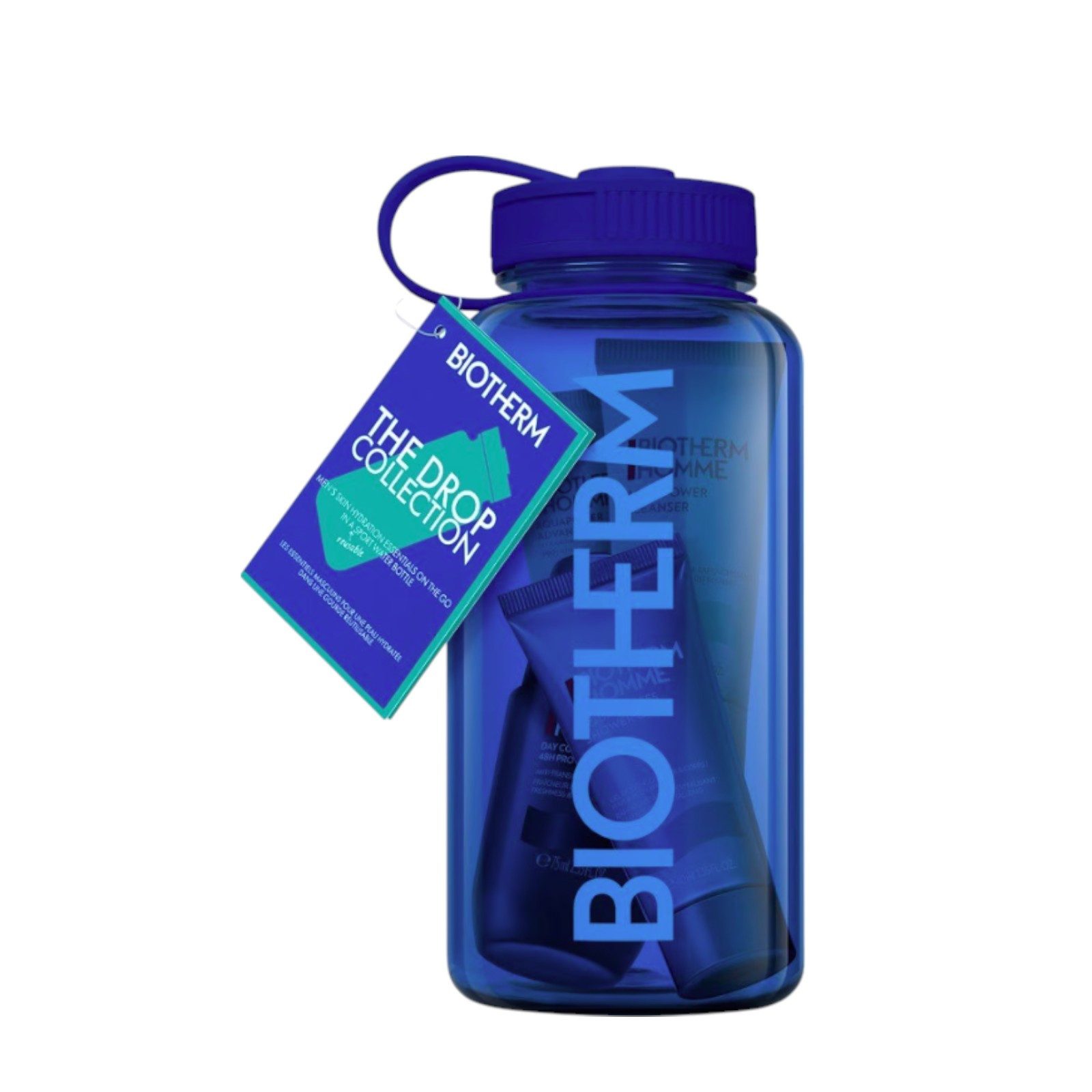 BIOTHERM Gesichtspflege-Set Homme Aquapower Drop-Set Blau Day Control 45H Protection 75 ml + Aquapower Cleanser 40 ml + Aquafitness Shower Gel 40 ml + Aquapower Advanced Gel 20 ml / 1 Stk., 5-tlg.