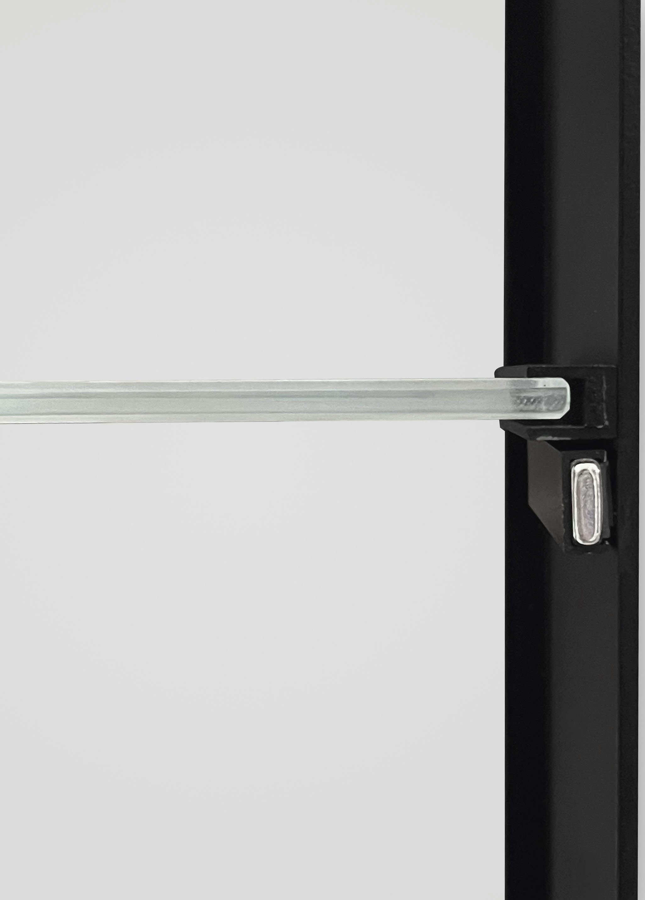 Talos Badezimmerspiegelschrank oval, BxH: 40x60 und Echtglas, Alumunium schwarz cm, aus IP24