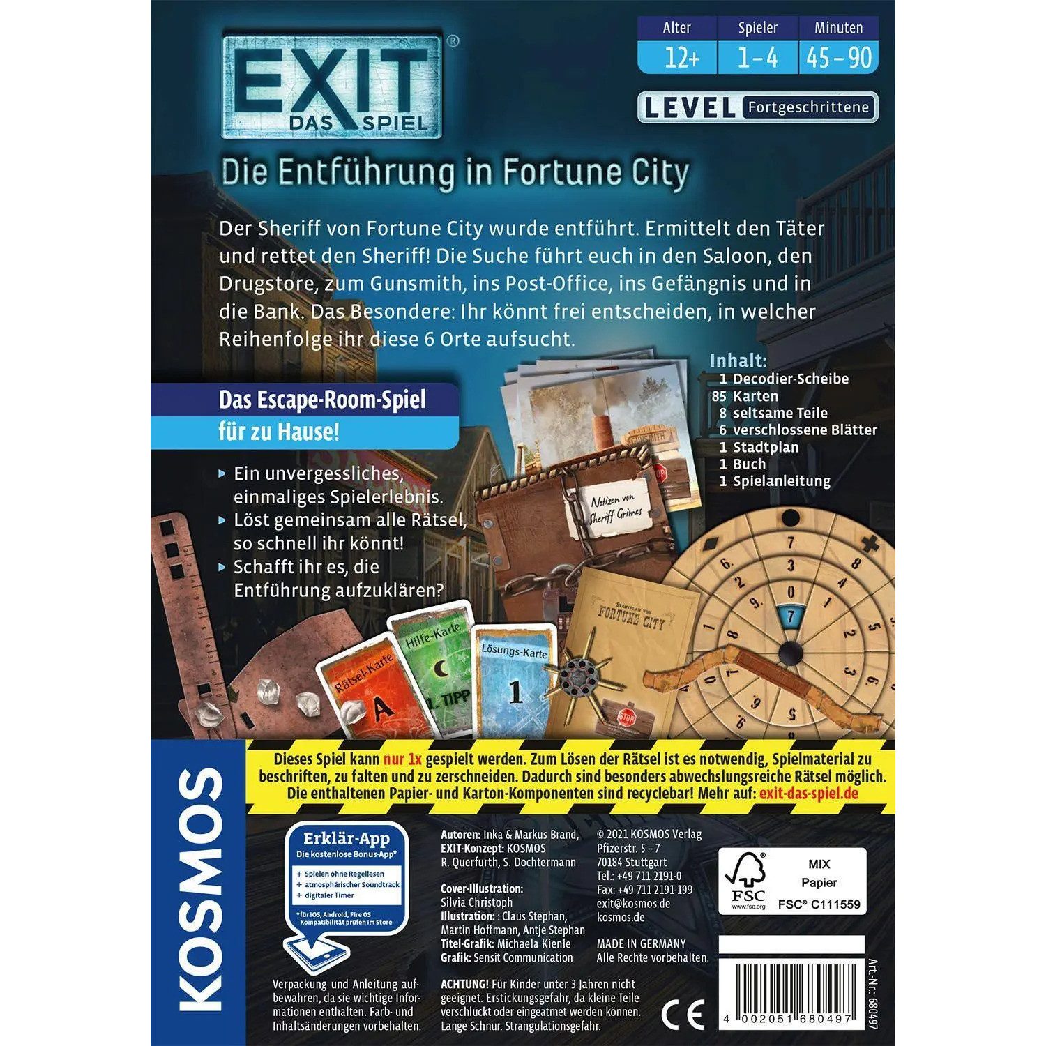 Kosmos Spiel EXIT® - Das Spiel: Die Entführung in Fortune City