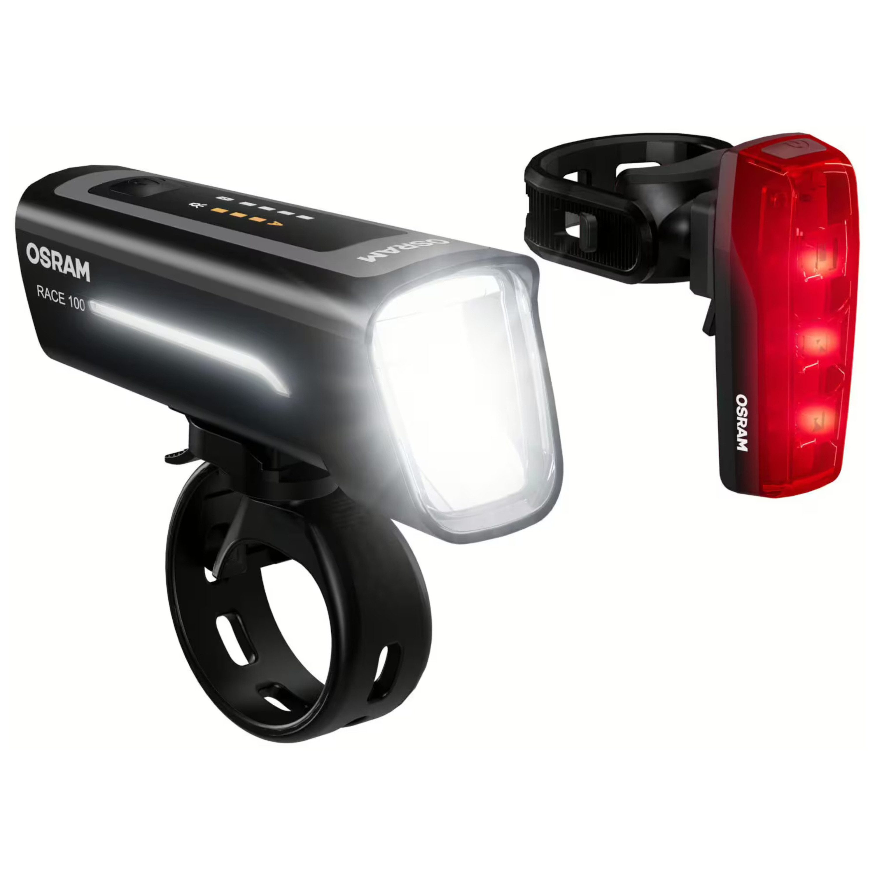 Osram Fahrradbeleuchtung LED Fahrradleuchten-Set Bike Race 100 mit Bremslicht