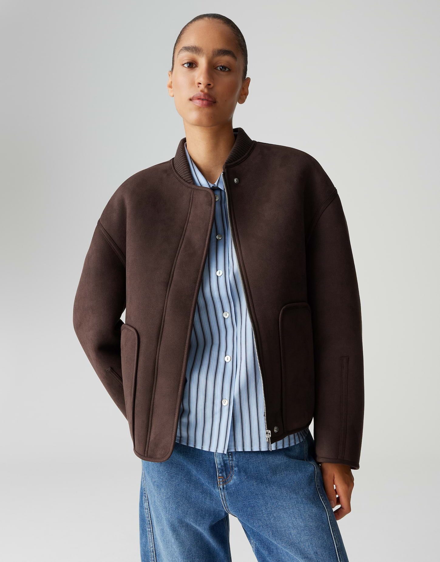 OPUS Blouson HALISSA Regular in Wildlederoptik lockere Passform, weicher Griff