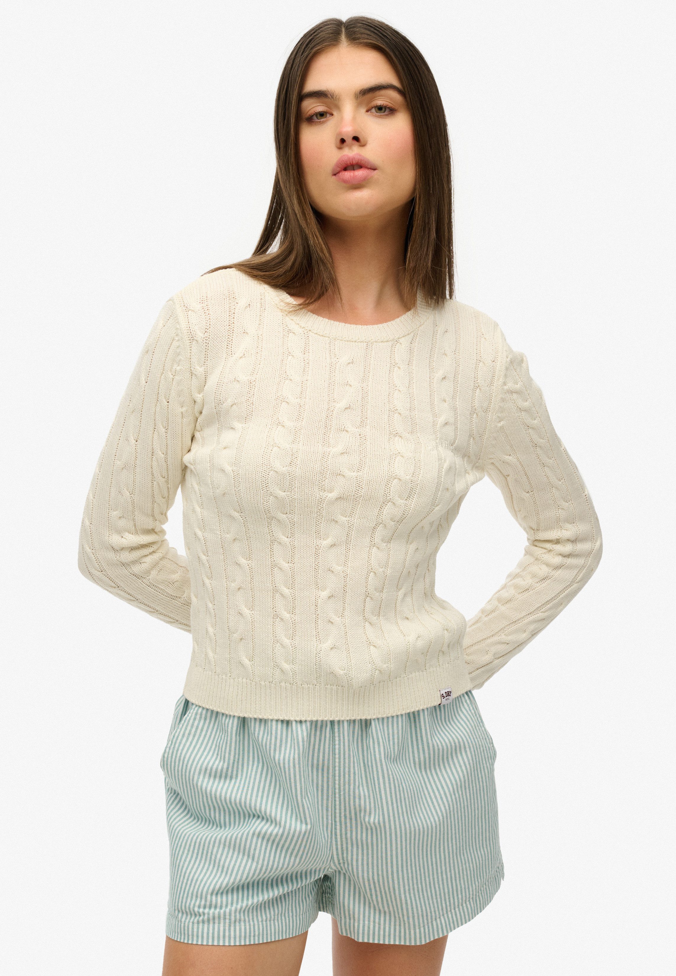 Superdry Strickpullover ESSENTIALS SLIM CABLE JUMPER günstig online kaufen