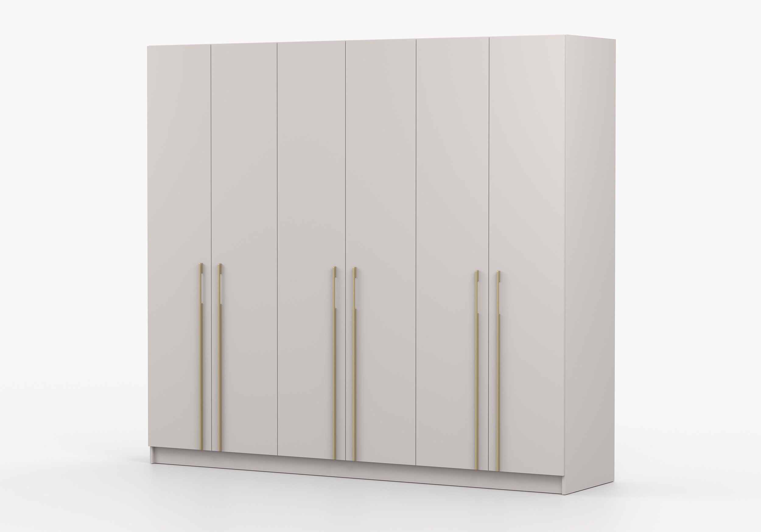MOEBLO Drehtürenschrank Glamy 6D (Moderner 6-türiger Kleiderschrank mit viel Stauraum, vier Kleiderstangen, Einlegeböden – Ideal für Schlafzimmer, Ankleidezimmer, Schrank Garderobe Drehtürenschrank) (BxHxT): 230 cm x 210 cm x 57 cm