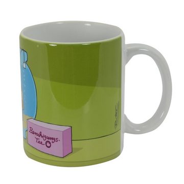 United Labels® Tasse Ralph Ruthe Kaffeetasse Sting - Beruhigungstee aus Keramik Grün 320 ml, Keramik