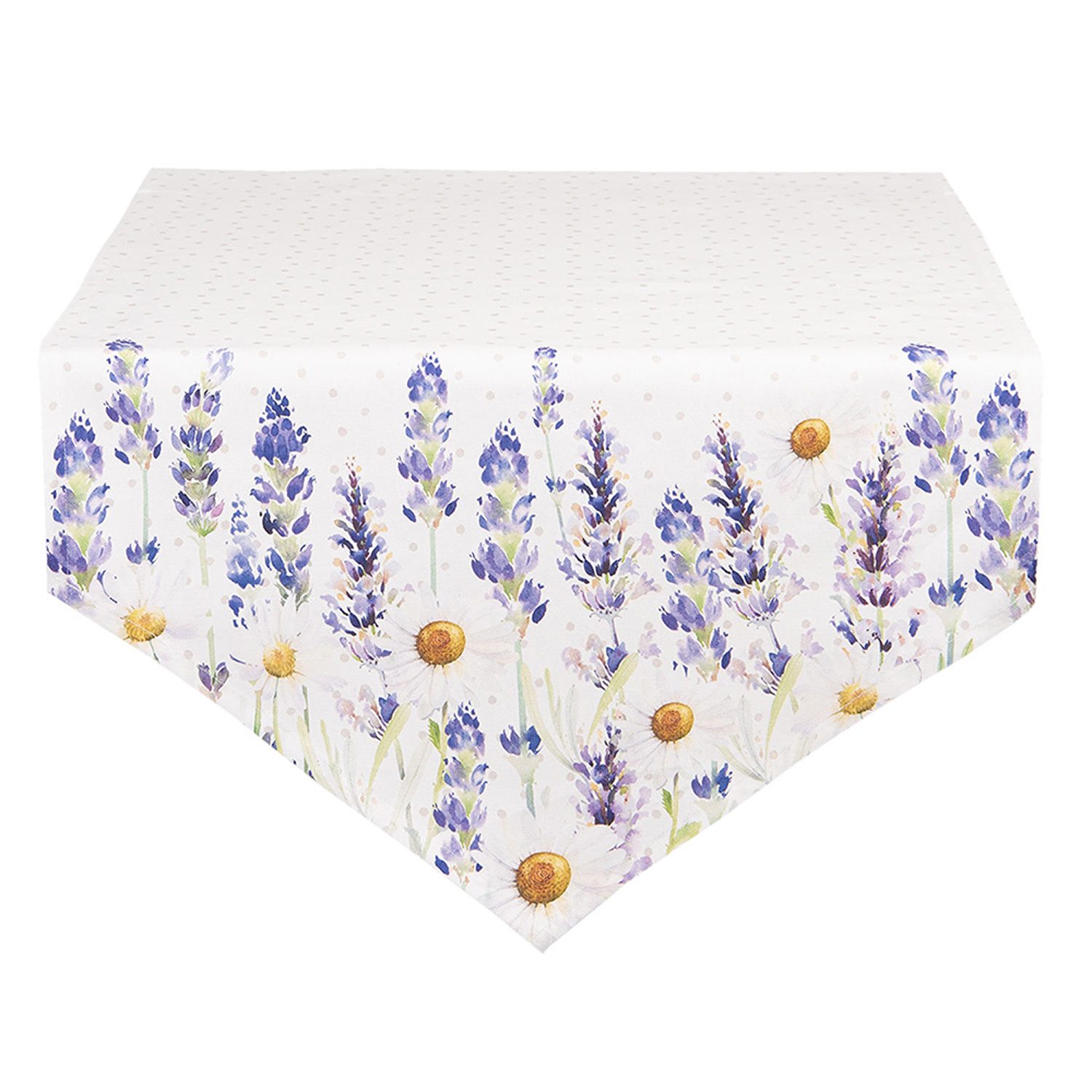 Clayre & Eef Узкие скатерти Lavender Field (Set 1-tlg, 1-teilig), Узкие скатерти Tischdecke ca.50x160cm Baumwolle