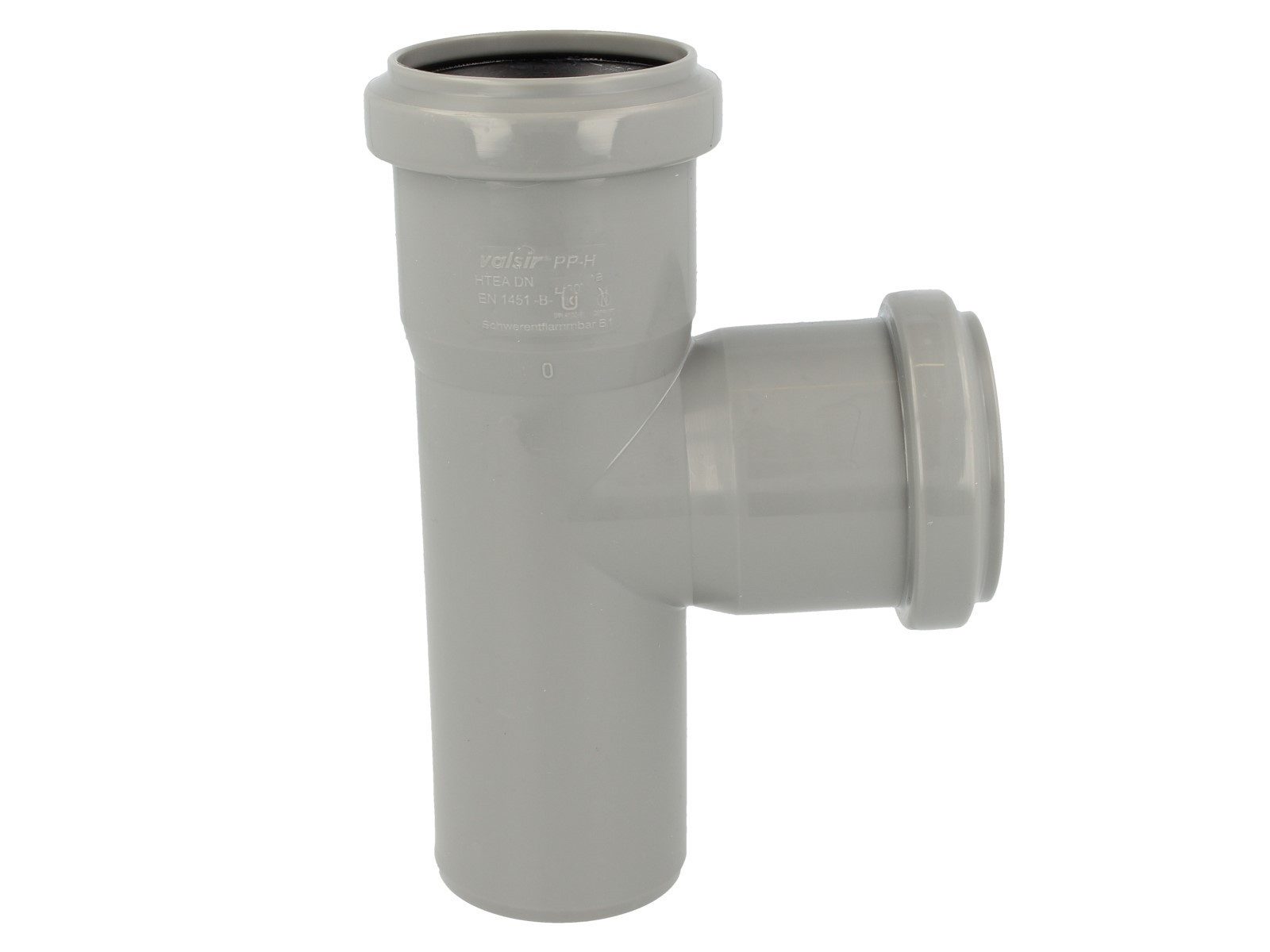 Valsir Ablaufrohr HT Abzweig einfach, mit 2 Steckmuffen - verschiedene Größen, Ø 40/40 mm 87°