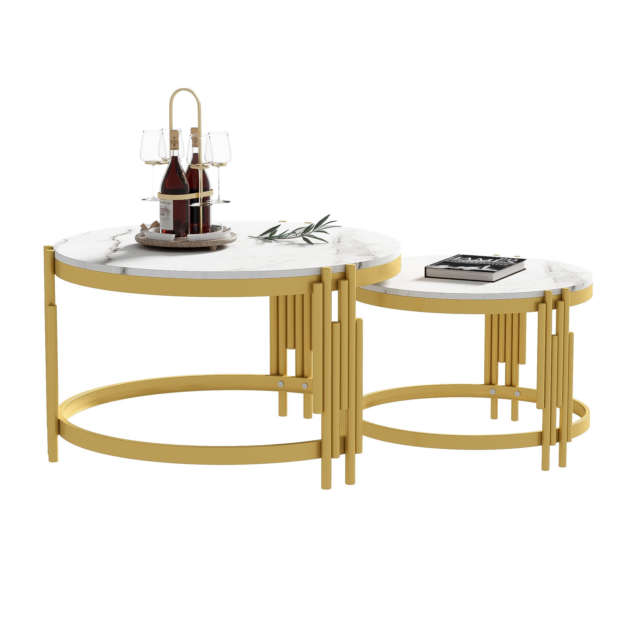 HAUSS SPOLE Couchtisch Couchtisch-Set mit goldener günstig online kaufen