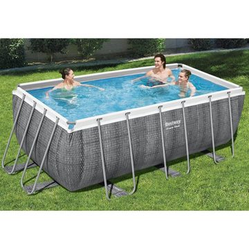 BESTWAY Pool Power Steel Frame Pool Filteranlage Sicherheitsleiter 412x201x122cm (56722)