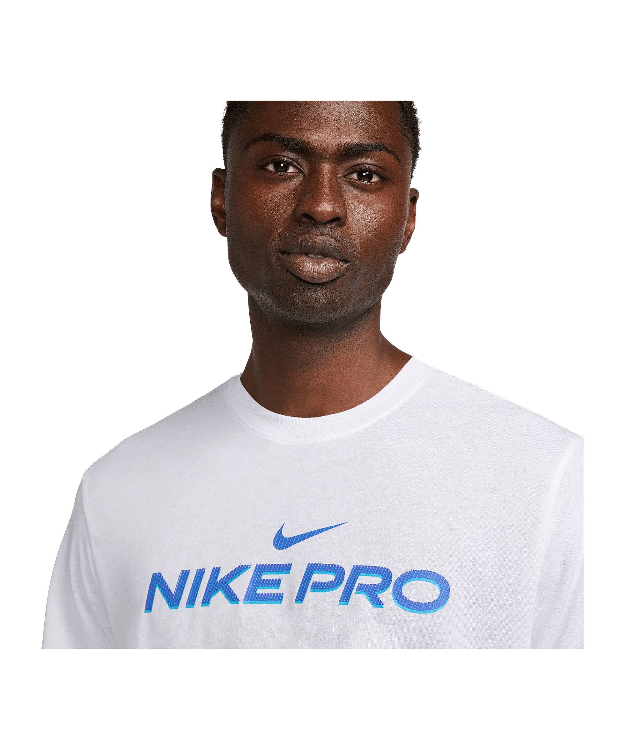 Nike T-Shirt Nike Performance Dri-Fit Fitness T-Shirt Weiß Baumwolle