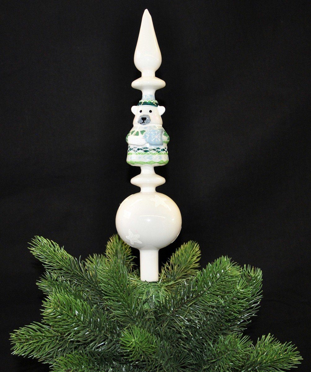 Kaemingk Christbaumspitze Christbaumspitze Glas 34cm Spitze Matt Glitzer Bä günstig online kaufen