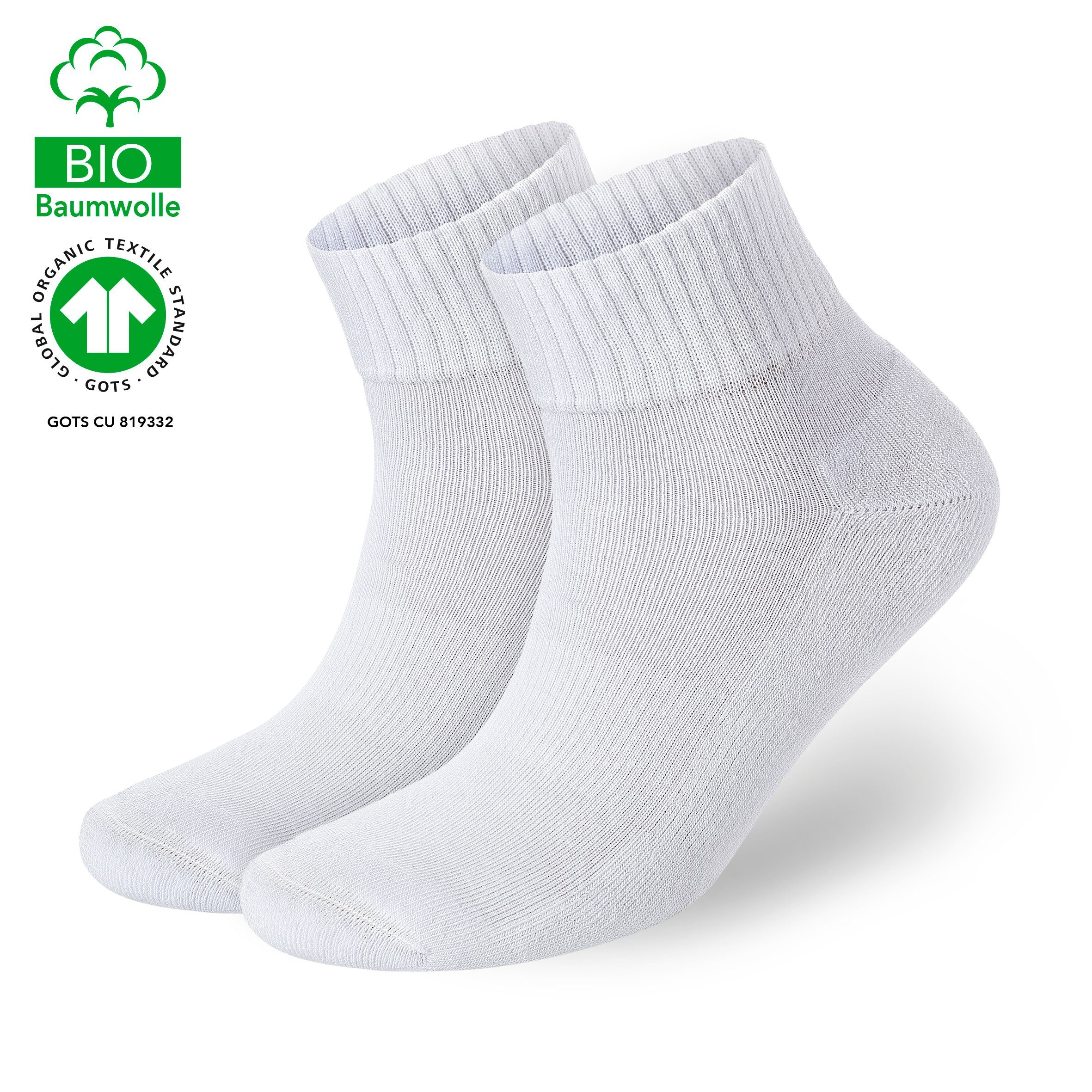 NAHLE Arbeitssocken 24 Paar Bio-Baumwolle Sneaker Socken für Damen & Herren Sportsocken (24-Paar) atmungsaktiv - gepolsterte Ferse und Sohle - kein Schwitzen Weiß
