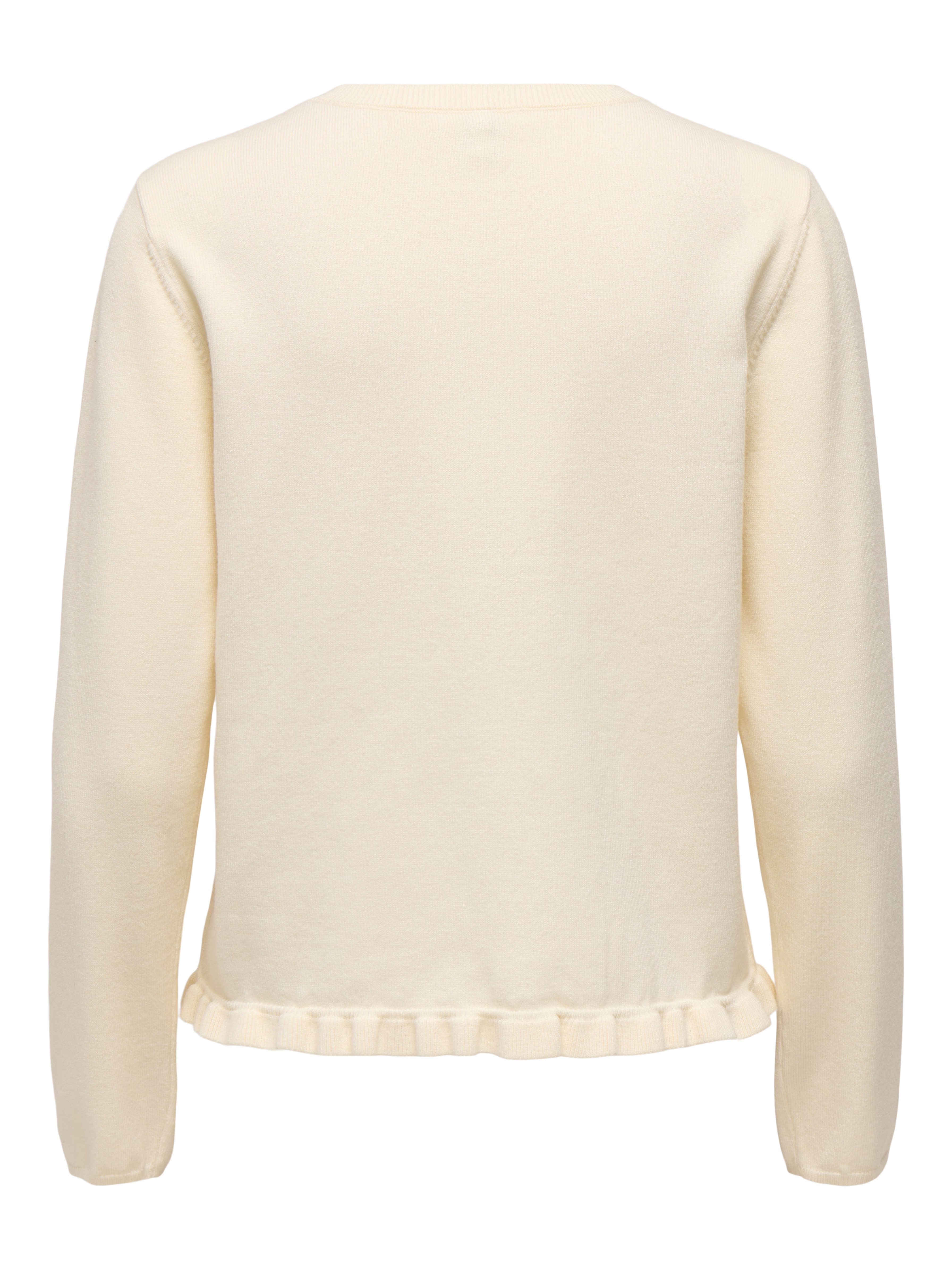ONLY Strickjacke ONLCINDEREL LS O-NECK FRILL CARDI CC KNT Materialmix, regular fit – Bild 3 von 4