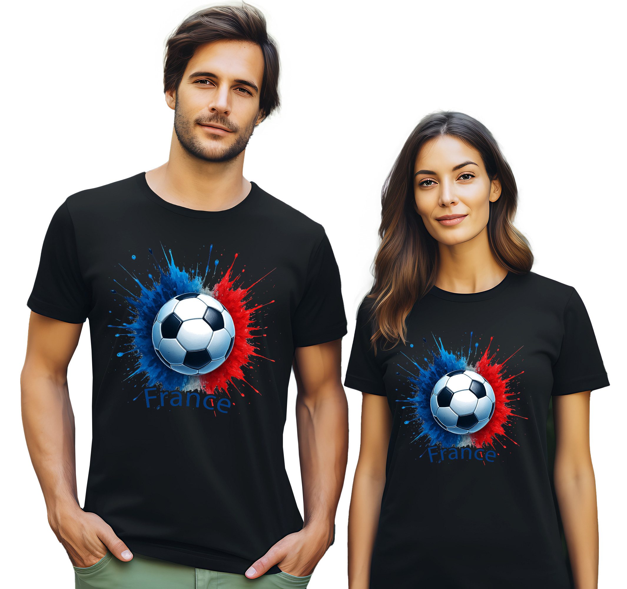 MyDesign24 T-Shirt Fussball Shirt - WM T-Shirt schwarz Herren und Damen Fussball kurzarm Frankreich Fan-Shirt i676