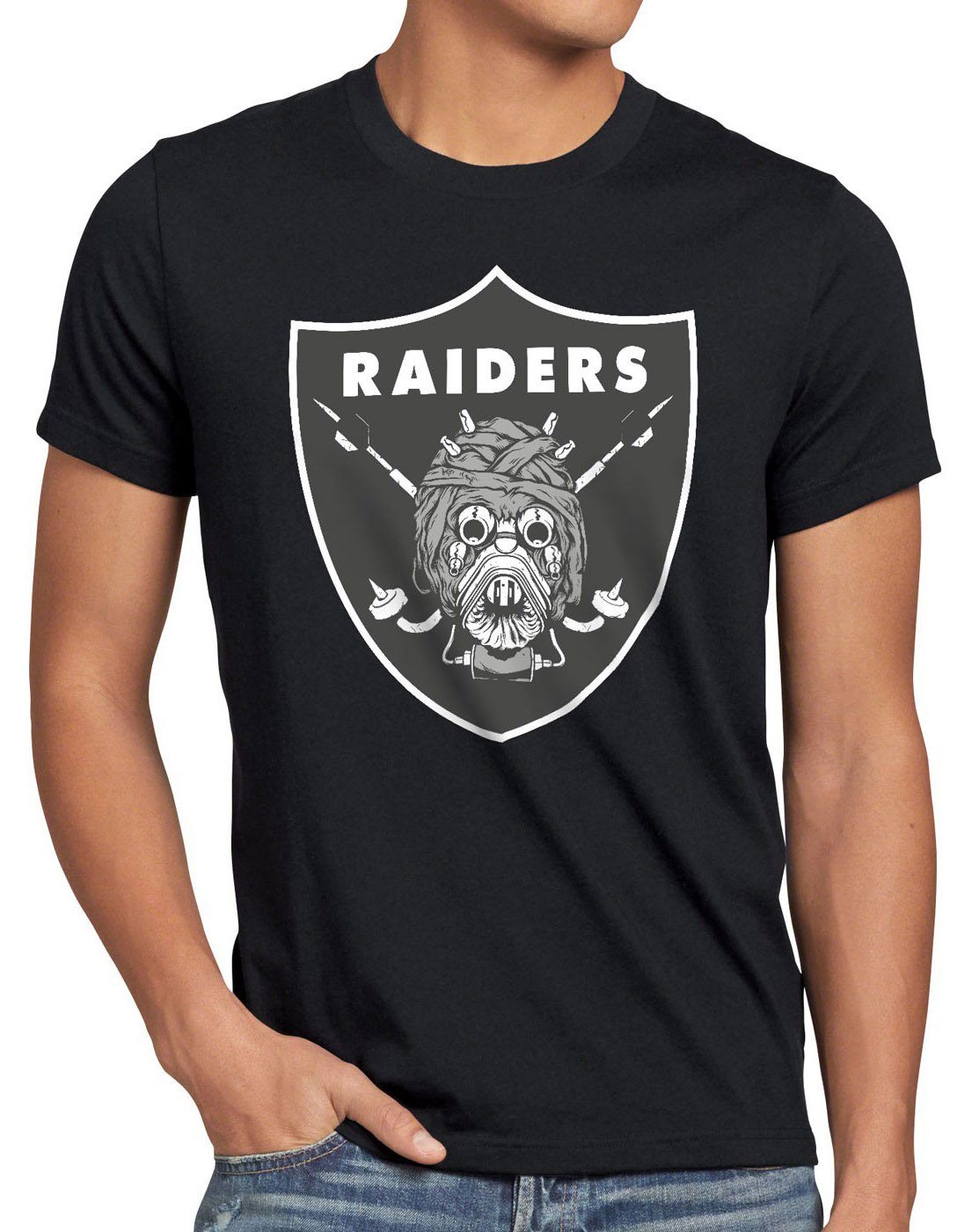 style3 Print-Shirt Herren T-Shirt Tusken Raiders american football team tatooine schwarz