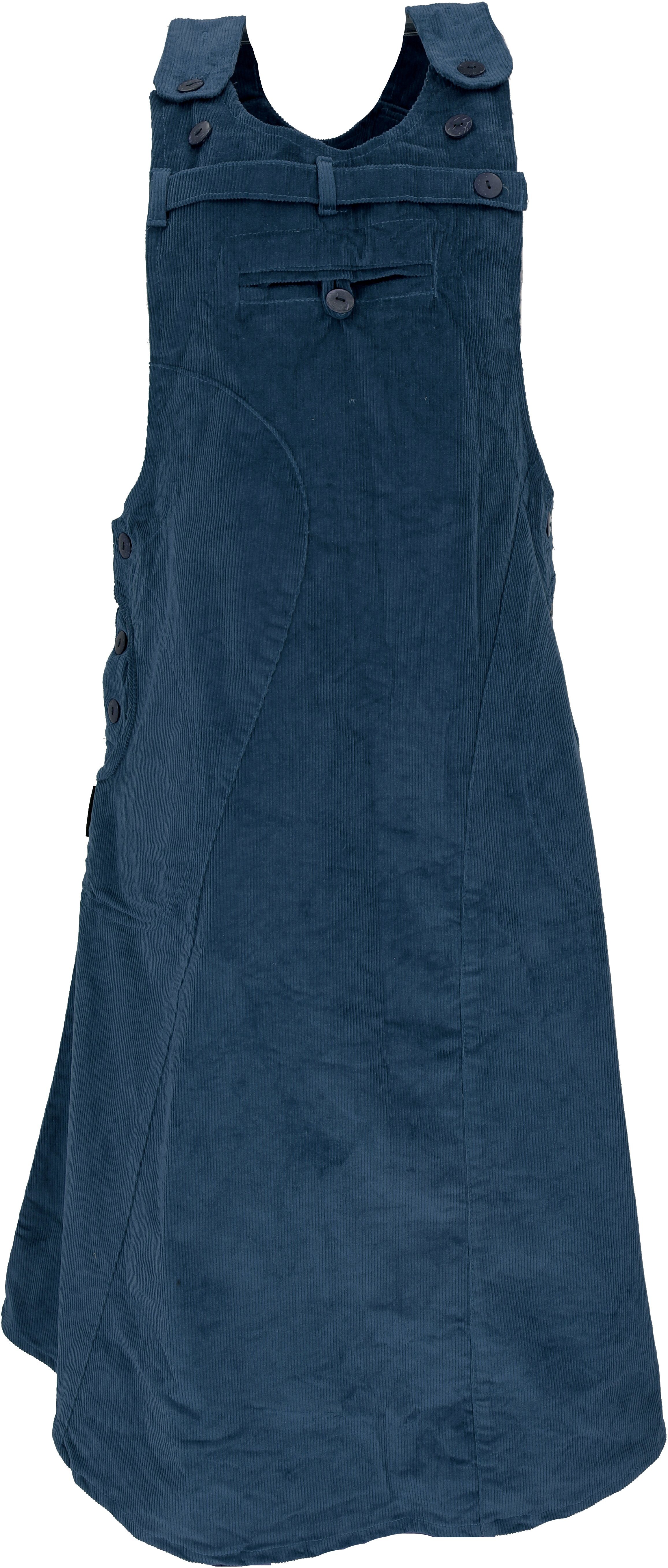 Hippierock Trägerkleid, alternative Cord-Latzrock, -.. dunkelblau Bekleidung Minirock Guru-Shop