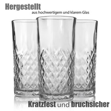 BigDean Longdrinkglas 6 Stück Longdrinkgläser 300ml Cocktailgläser hochwertiges Gläser, Glas