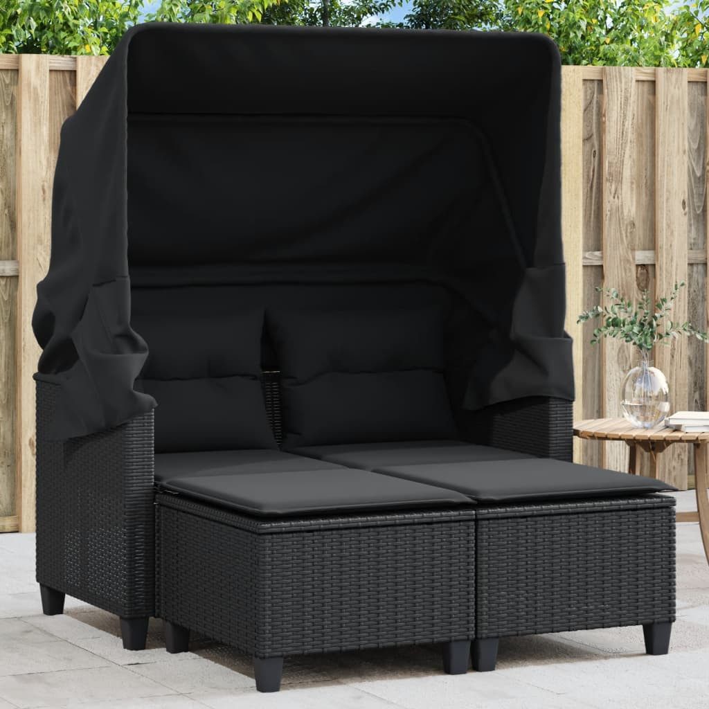 vidaXL Sofa, Gartensofa 2-Sitzer mit Dach günstig online kaufen