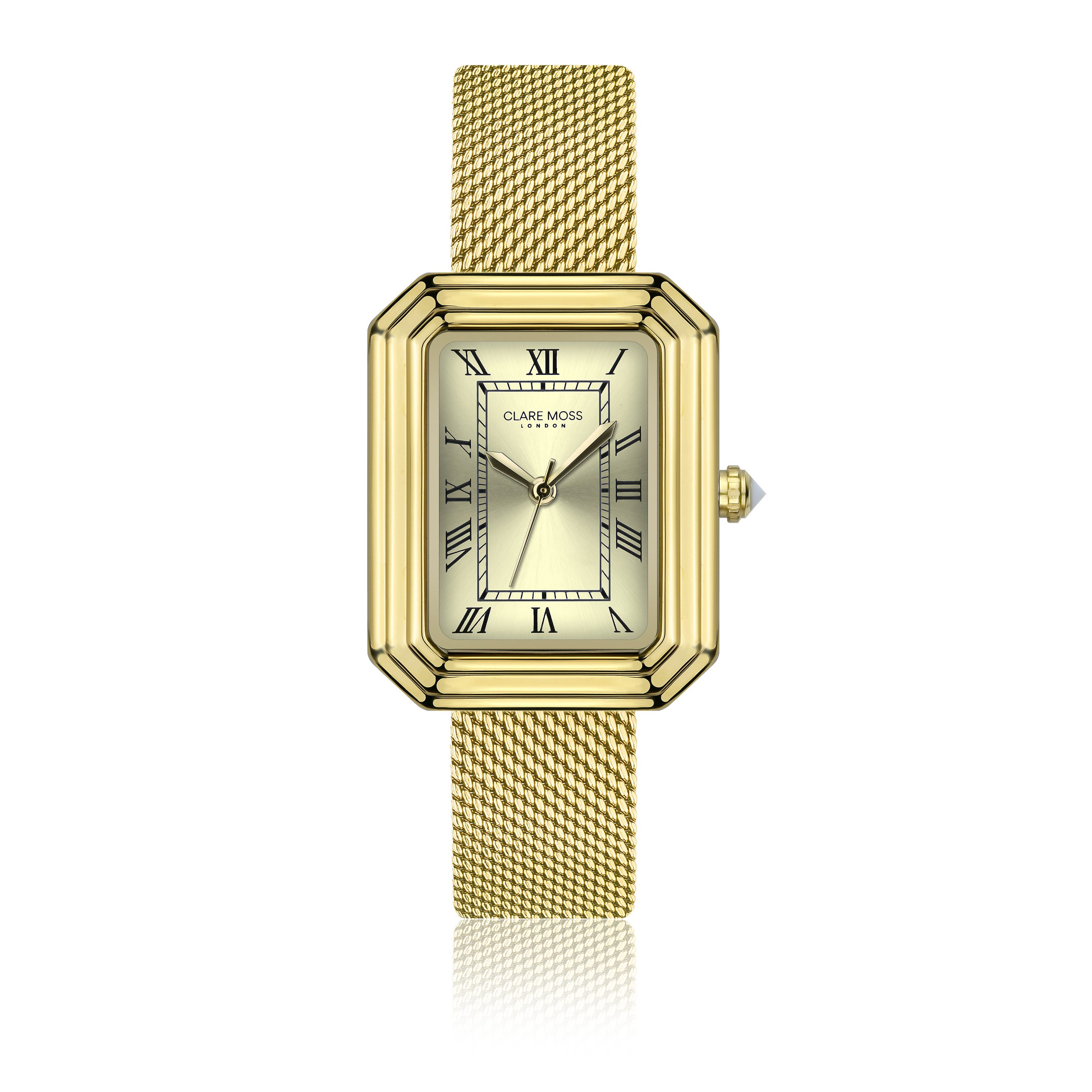 CLARE MOSS Quarzuhr CMB6-B034G Jasmine Gold Mesh
