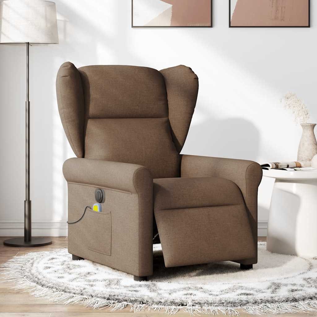 vidaXL Sessel Massagesessel Elektrisch Braun Stoff günstig online kaufen